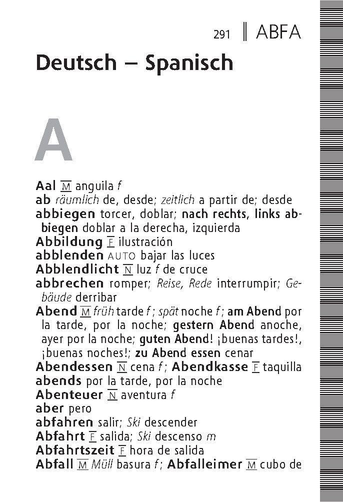 Beispielinhalt (Bild) Langenscheidt Reisewörterbuch Spanisch