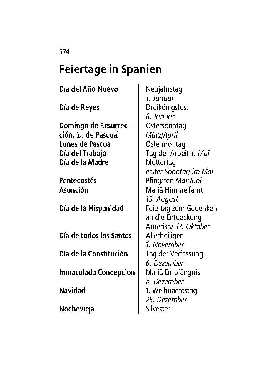 Beispielinhalt (Bild) Langenscheidt Reisewörterbuch Spanisch