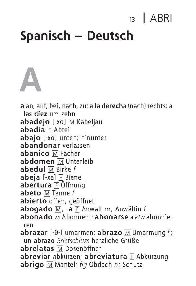 Beispielinhalt (Bild) Langenscheidt Reisewörterbuch Spanisch