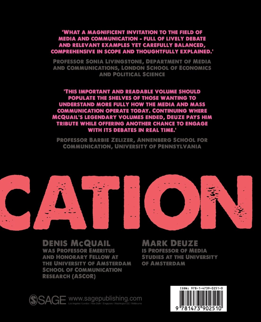 Rückseitencover McQuail's Media and Mass Communication Theory