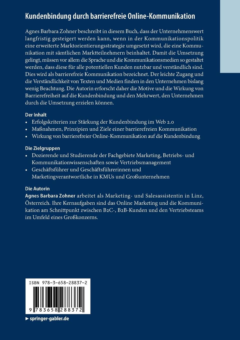 Rückseitencover Kundenbindung durch barrierefreie Online-Kommunikation