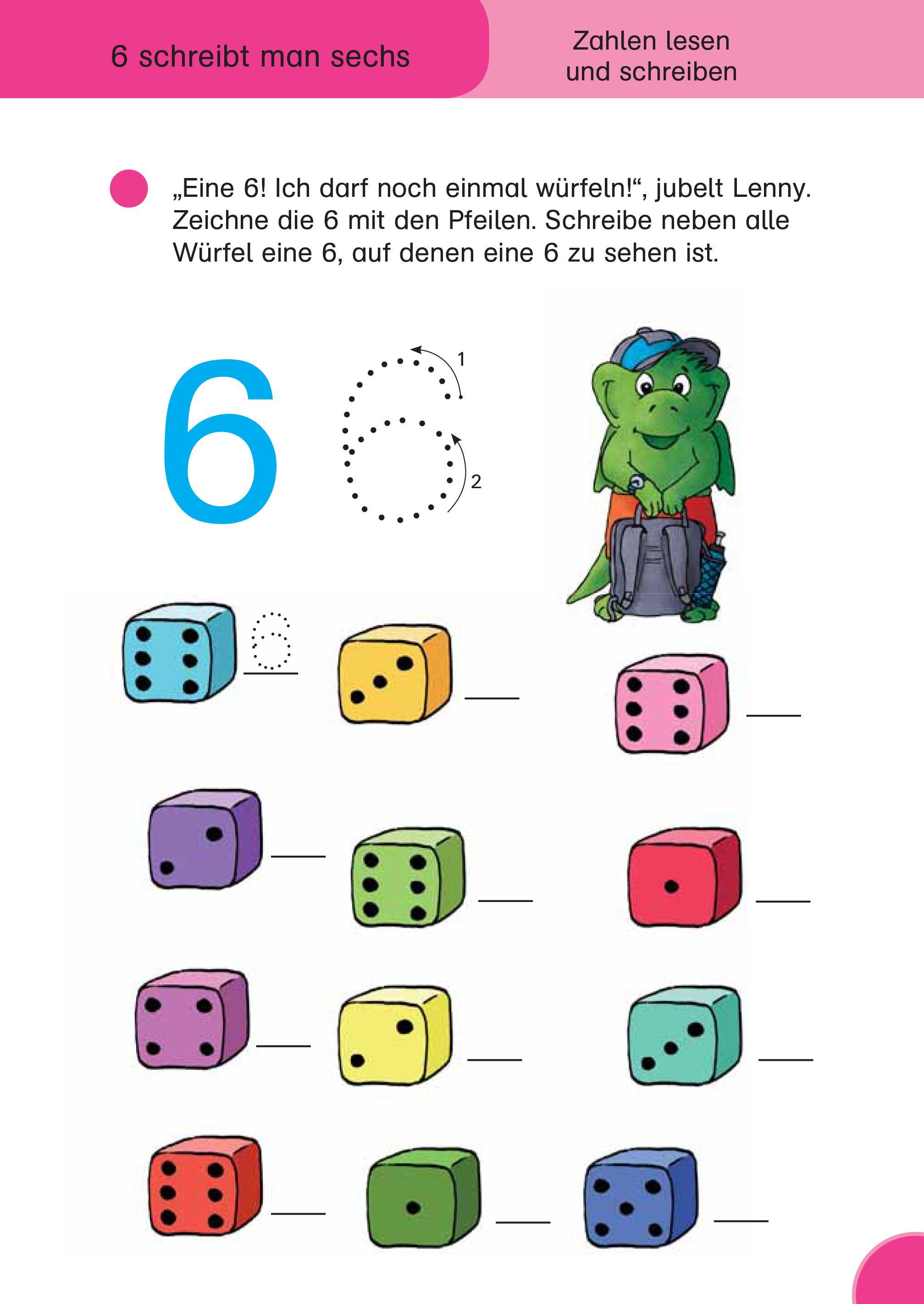 Beispielinhalt (Bild) Die kleinen Lerndrachen: Fit für den Schulstart: Mein großer Vorschulblock Erstes Rechnen, Konzentration