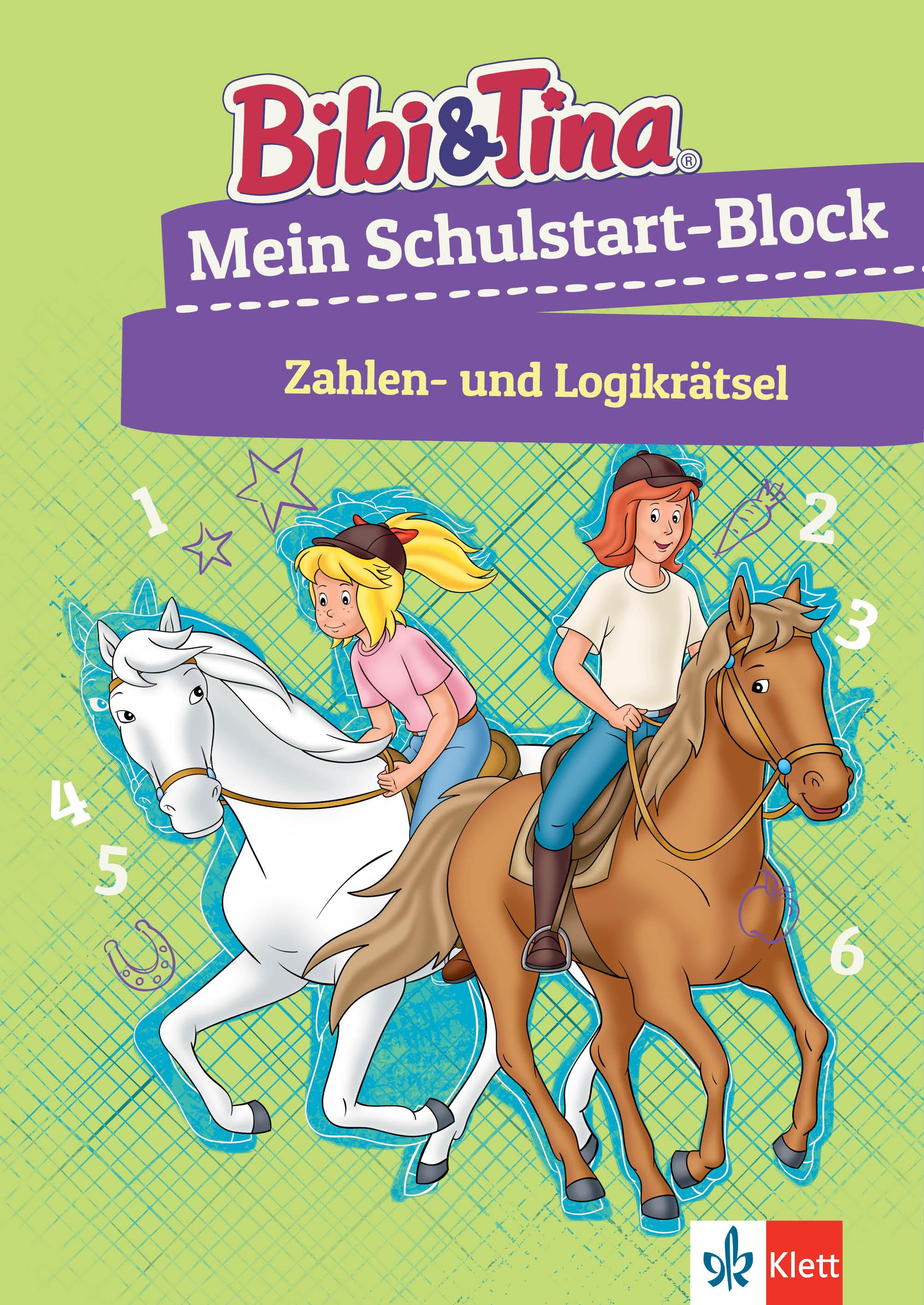 Vorderes Coverbild Bibi & Tina: Mein Schulstart-Block Zahlen- und Logikrätsel