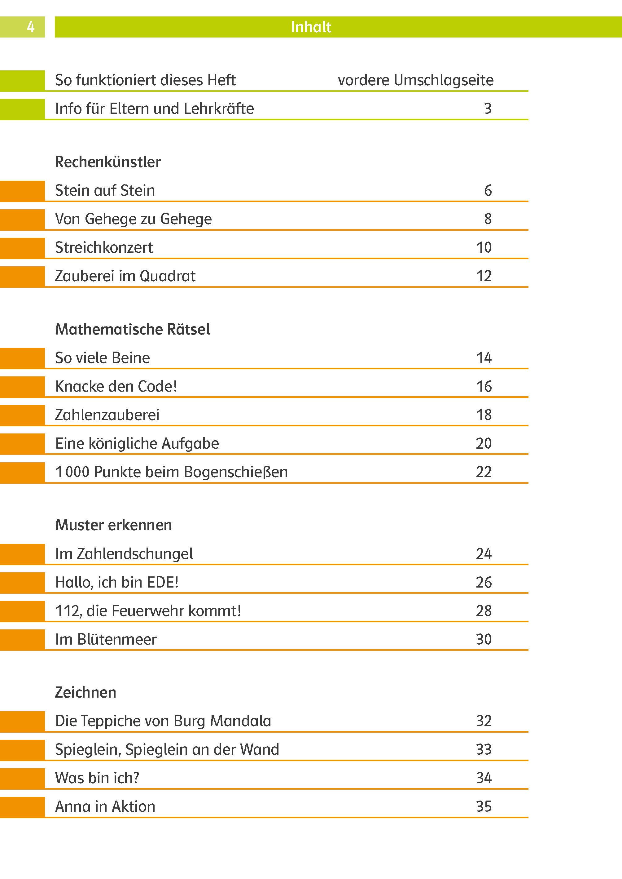 Beispielinhalt (Bild) Die Mathe-Helden Knobelaufgaben für Mathe-Helden 3. Klasse
