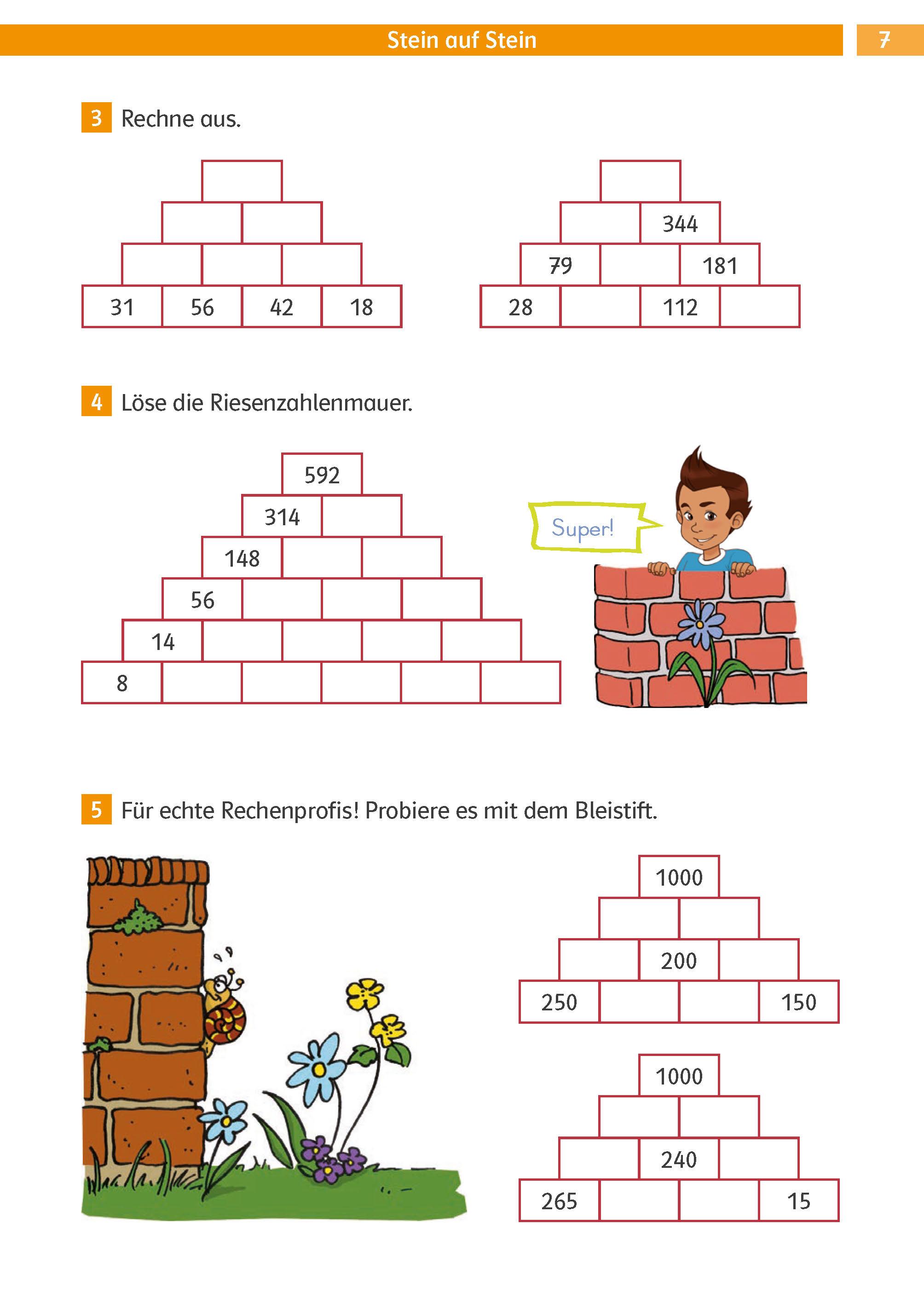 Beispielinhalt (Bild) Die Mathe-Helden Knobelaufgaben für Mathe-Helden 3. Klasse