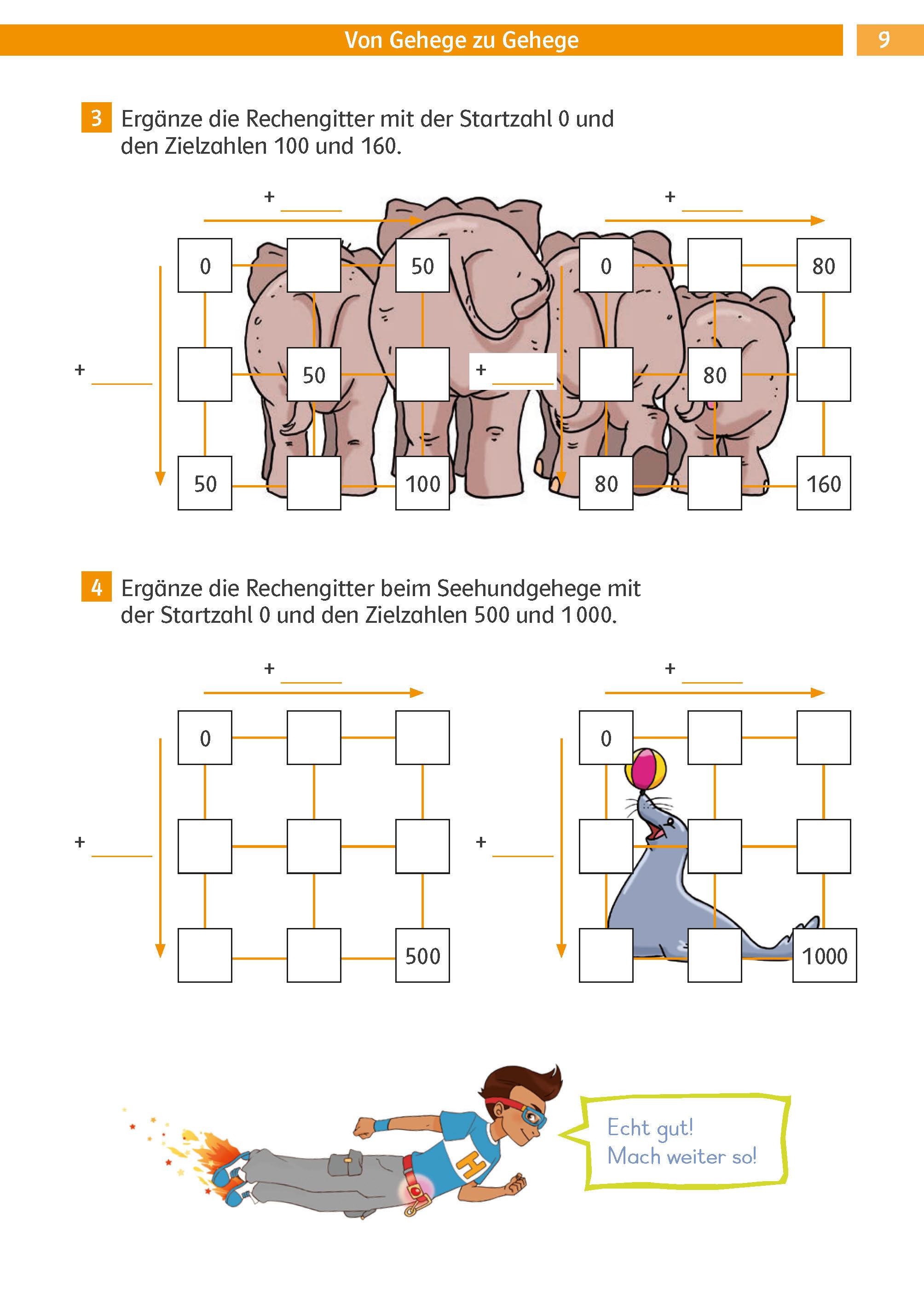 Beispielinhalt (Bild) Die Mathe-Helden Knobelaufgaben für Mathe-Helden 3. Klasse