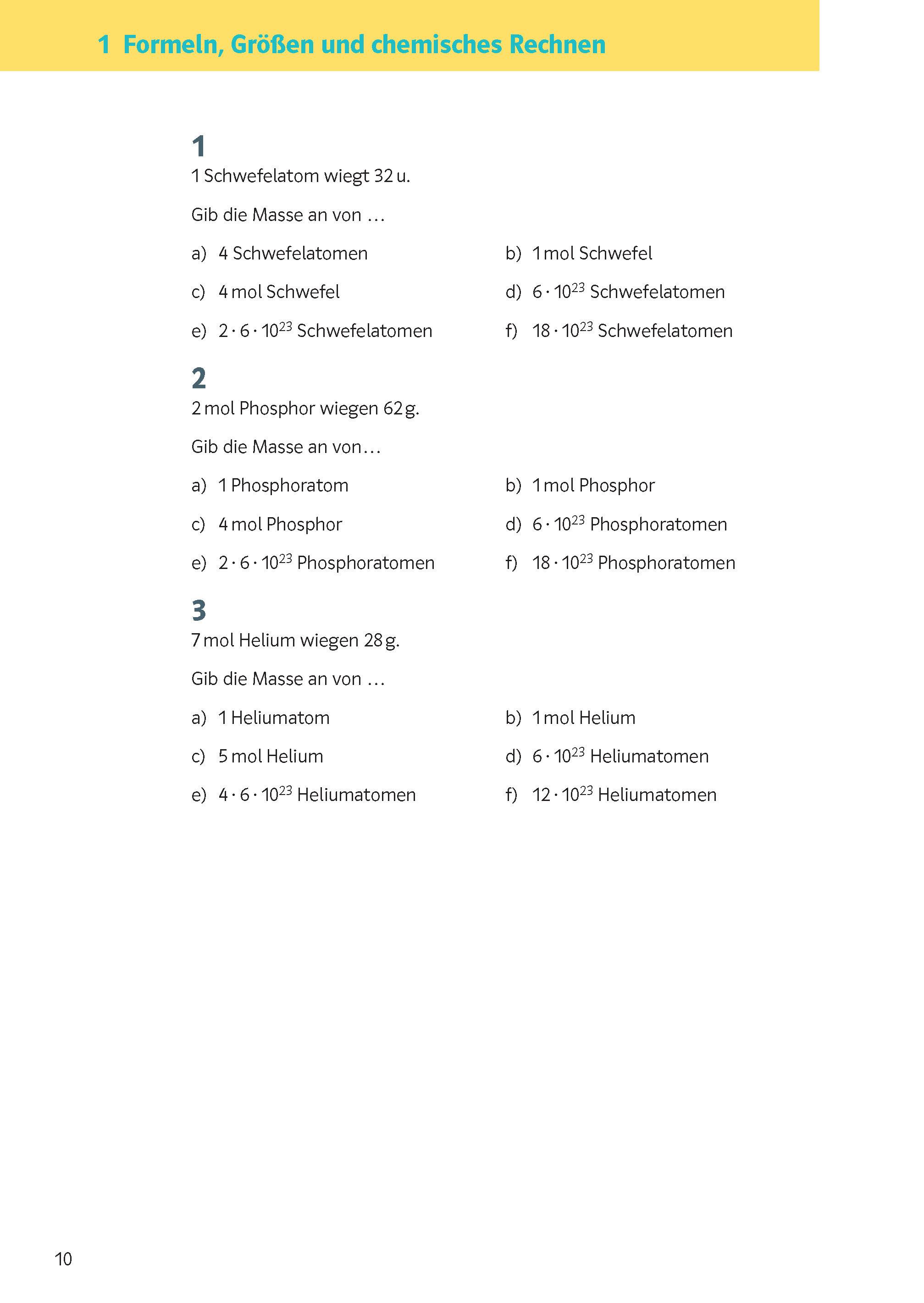 Beispielinhalt (Bild) KomplettTrainer Gymnasium Chemie 7. - 10. Klasse