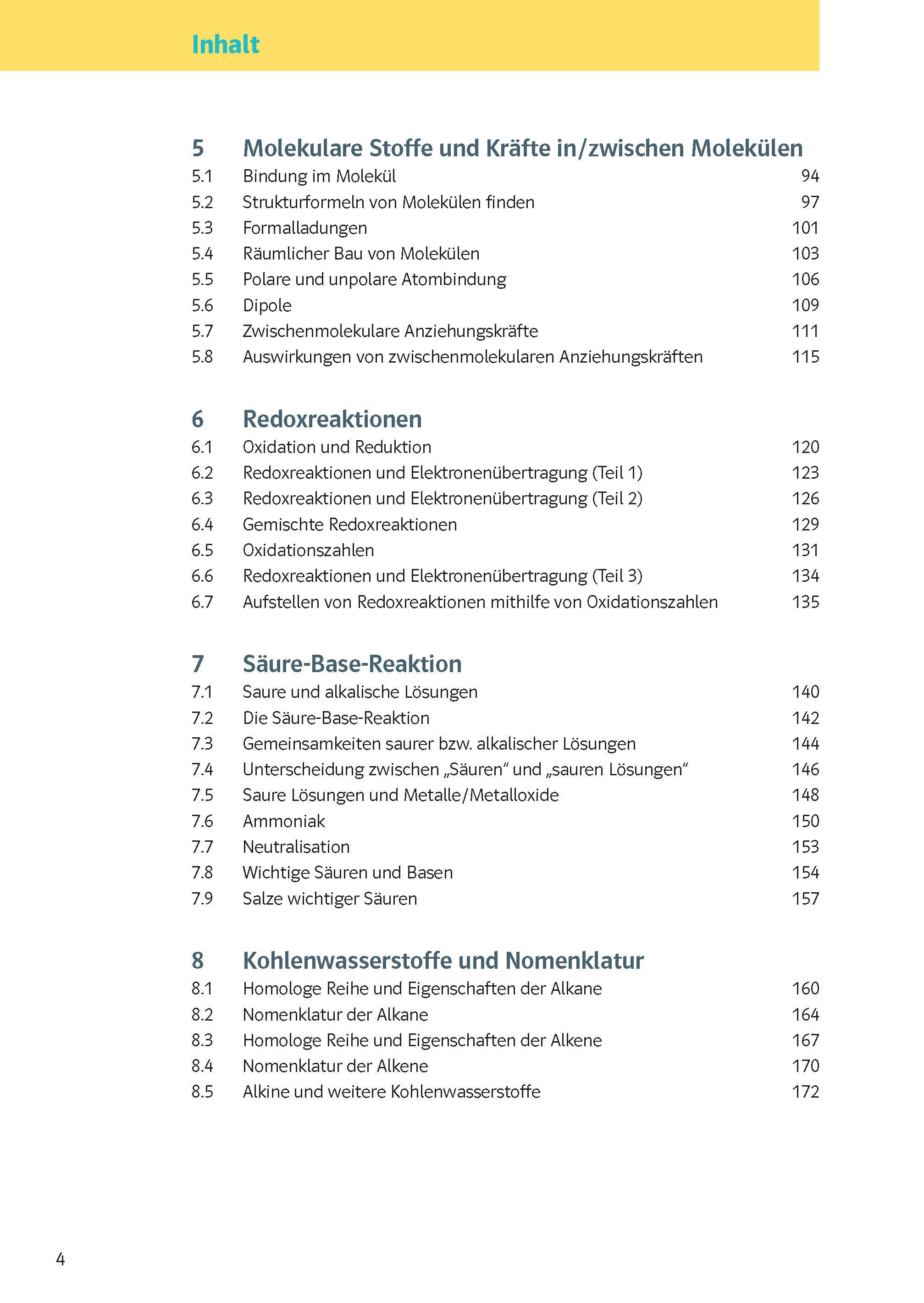 Beispielinhalt (Bild) KomplettTrainer Gymnasium Chemie 7. - 10. Klasse