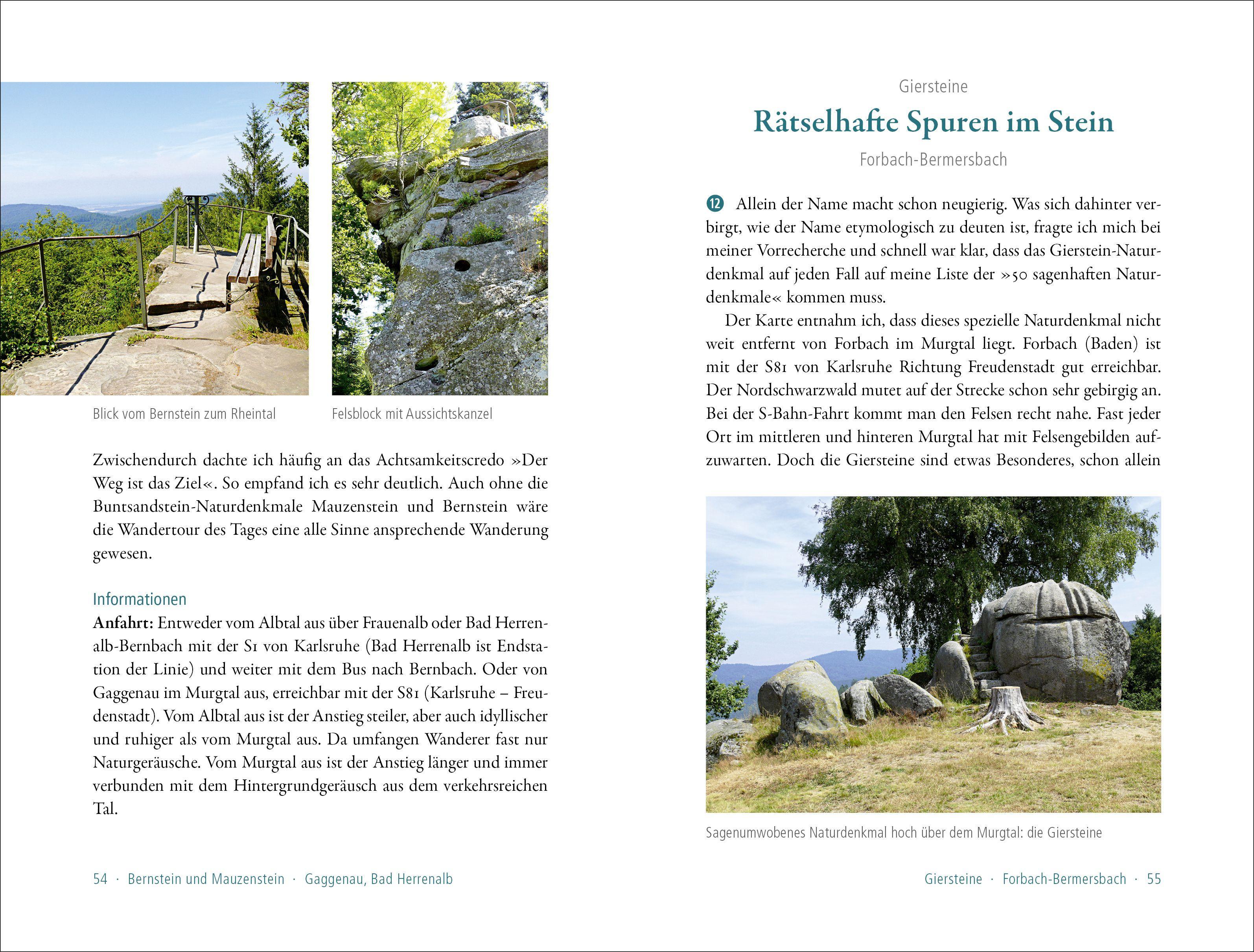 Beispielinhalt (Bild) 50 sagenhafte Naturdenkmale in Baden-Württemberg: Odenwald, Neckarland, Hohenlohe, Ostalb, Nordschwarzwald