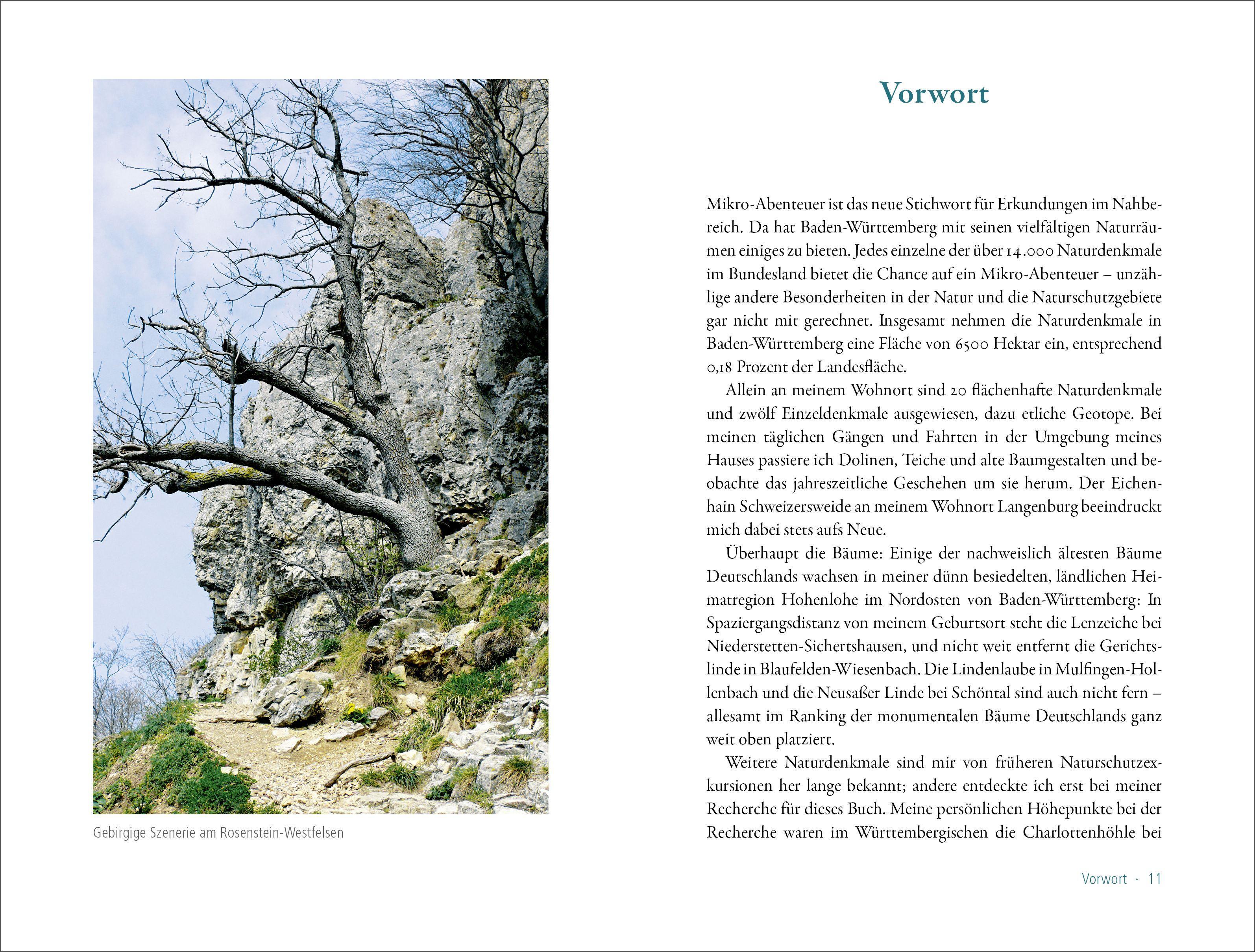 Beispielinhalt (Bild) 50 sagenhafte Naturdenkmale in Baden-Württemberg: Odenwald, Neckarland, Hohenlohe, Ostalb, Nordschwarzwald