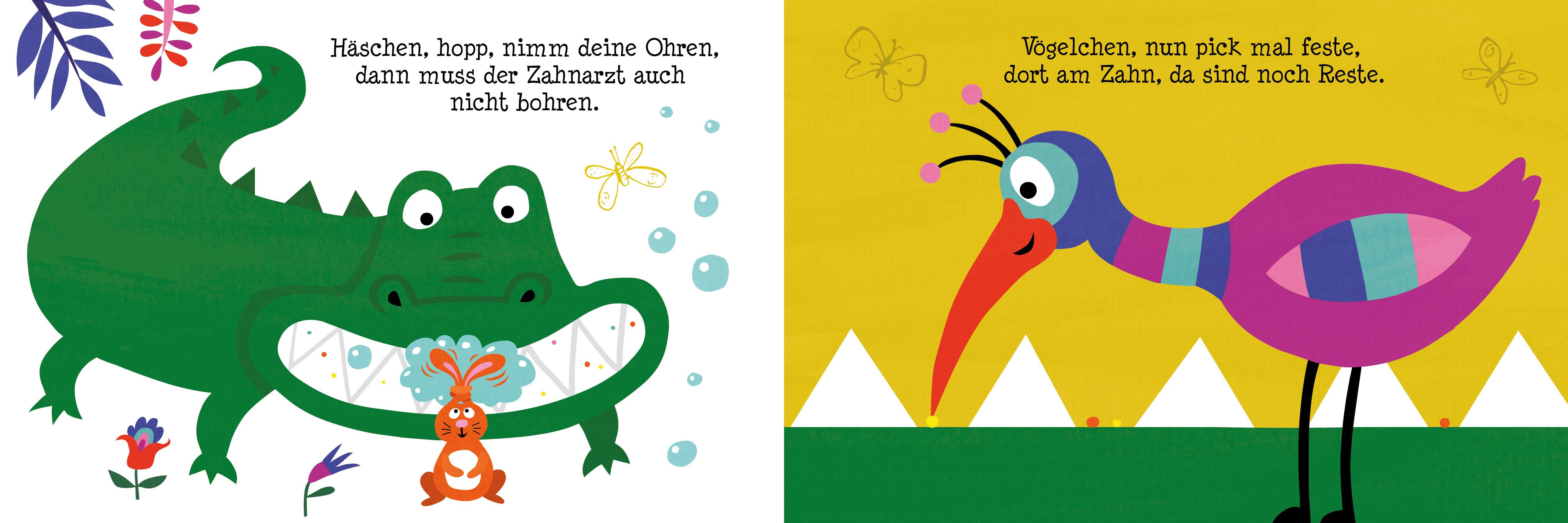 Beispielinhalt (Bild) Mund auf, Bürste rein, bald sind meine Zähne fein