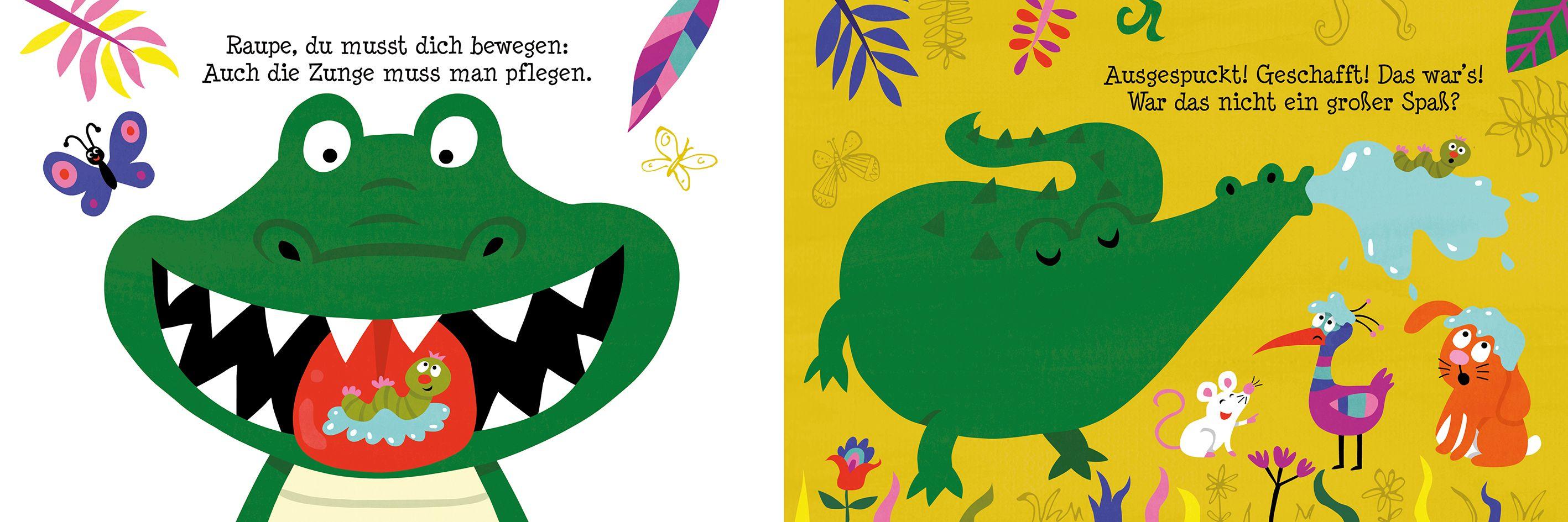 Beispielinhalt (Bild) Mund auf, Bürste rein, bald sind meine Zähne fein