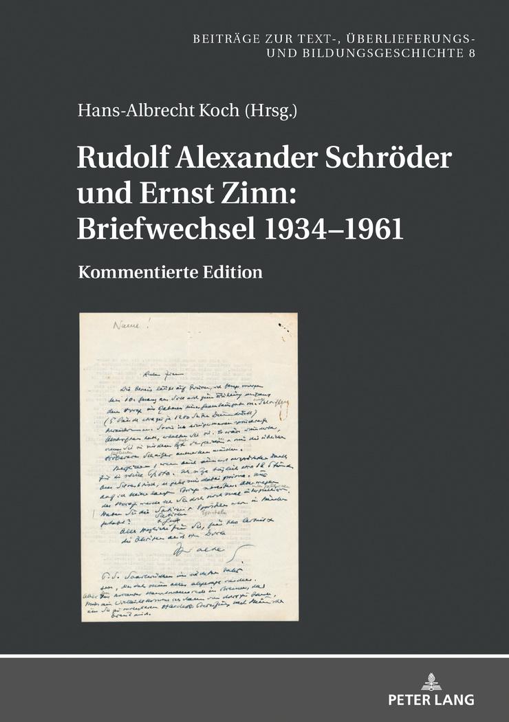 Vorderes Coverbild Rudolf Alexander Schröder und Ernst Zinn: Briefwechsel 1934-1961
