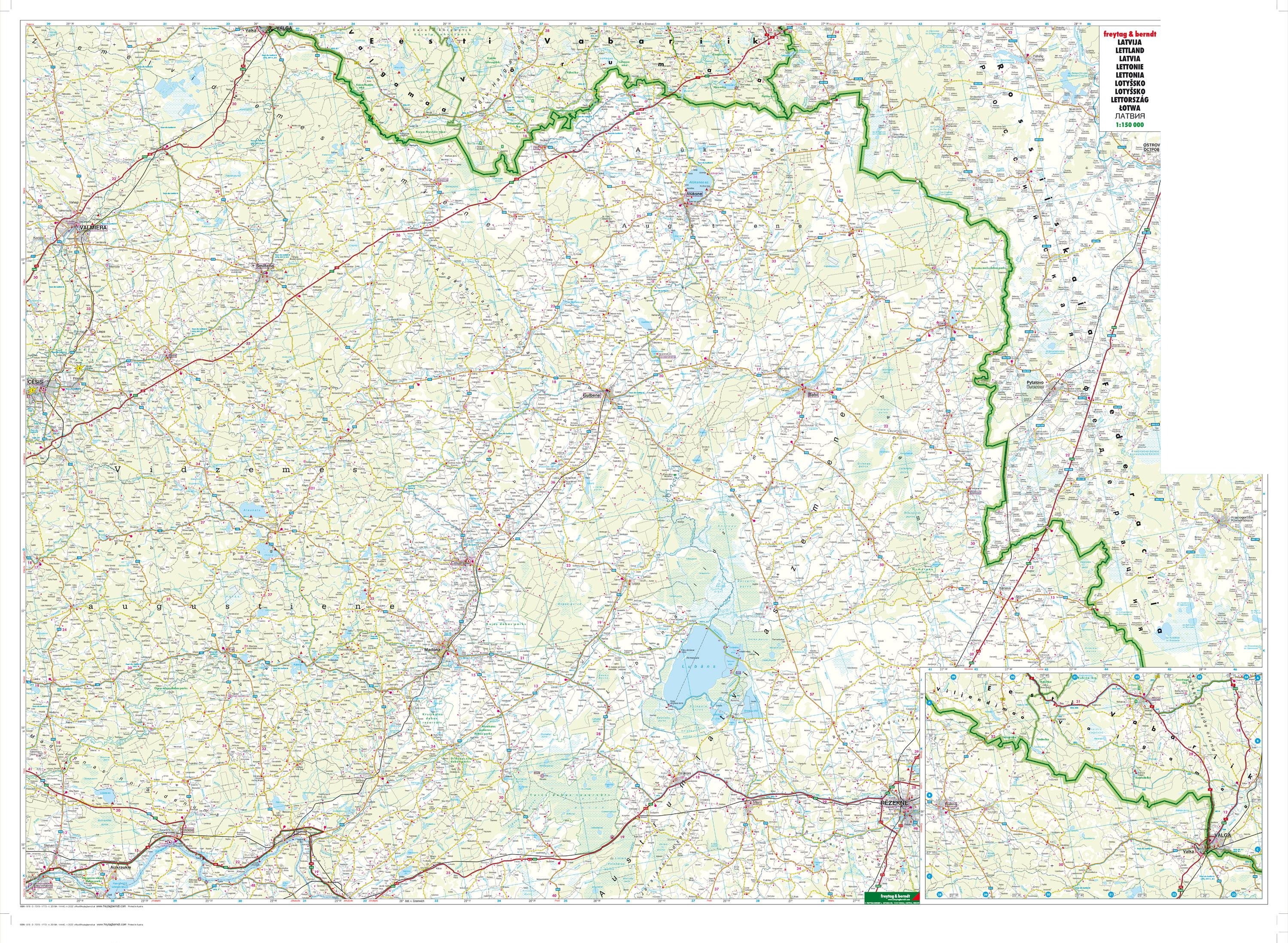 Beispielinhalt (Bild) Lettland, Autokarten Set 1:150.000, Top 10 Tips