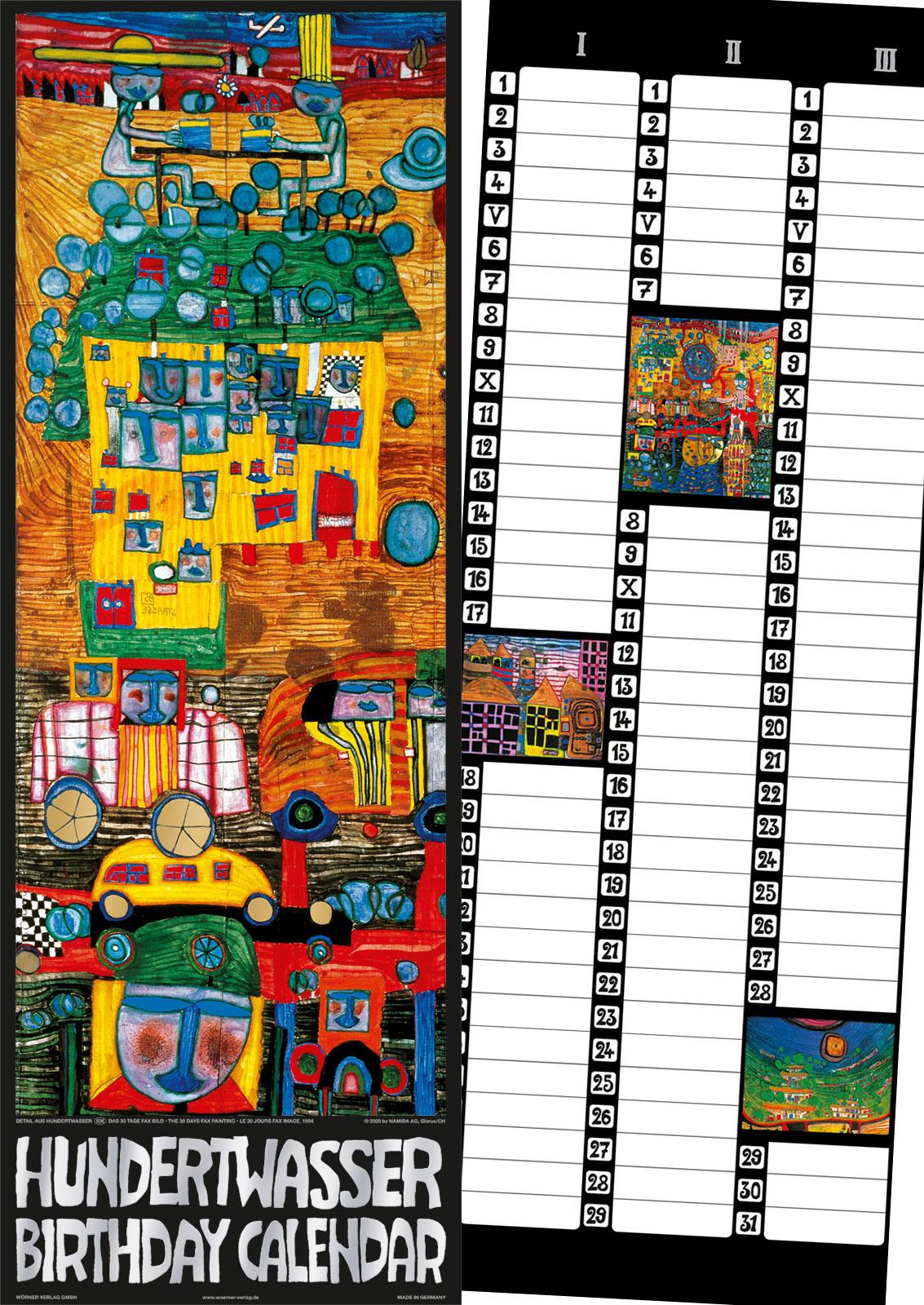 Vorderes Coverbild Hundertwasser Birthday Calendar