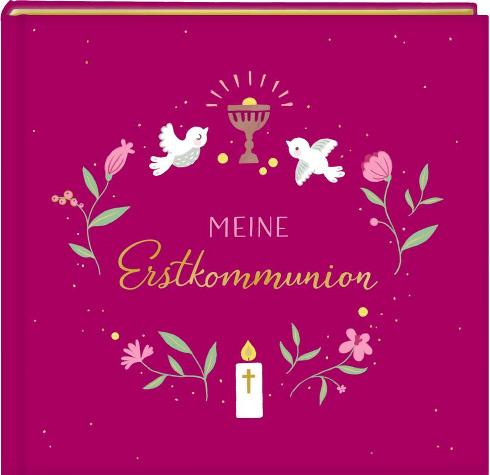 Vorderes Coverbild Eintragalbum - Meine Erstkommunion (beerenfarben)