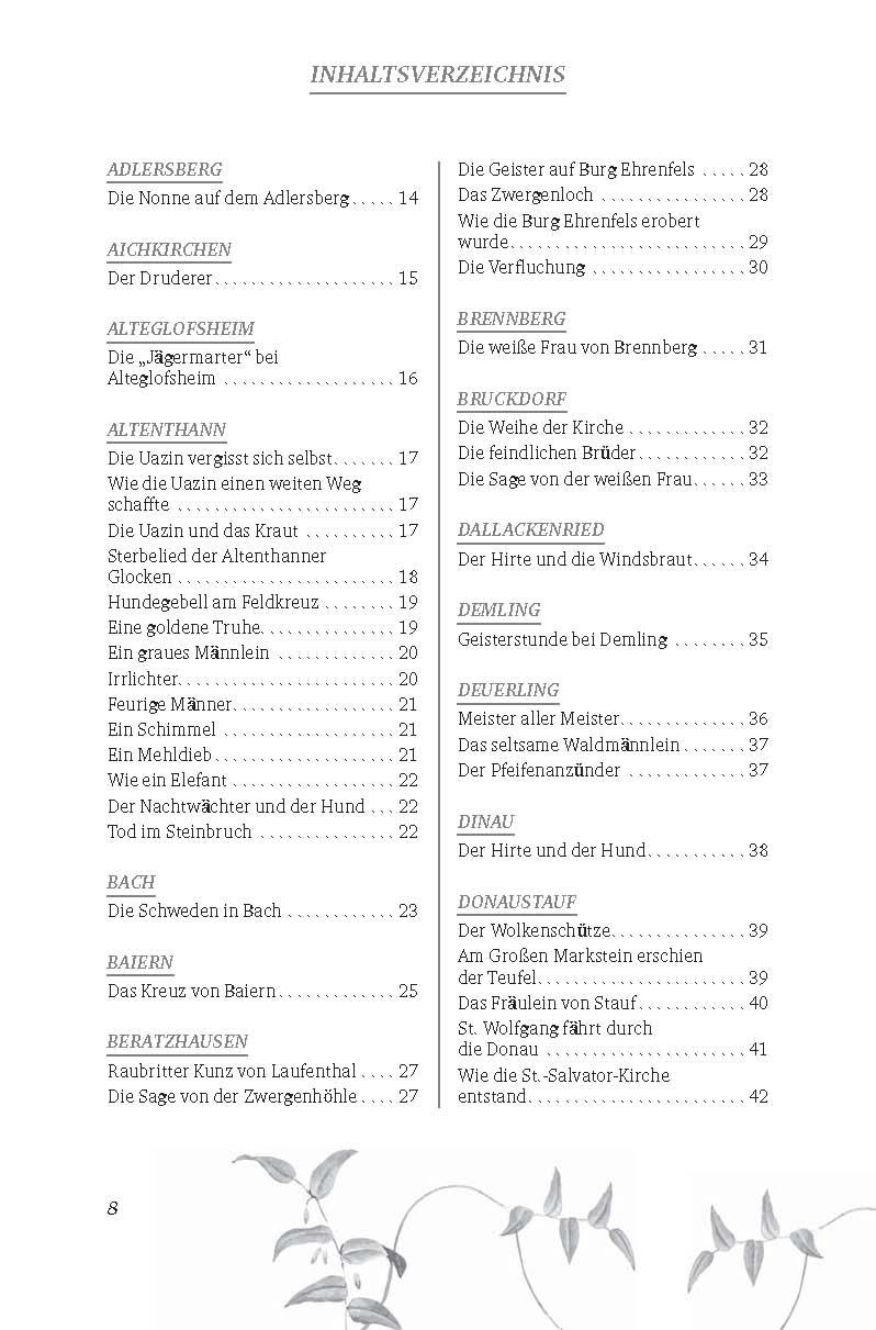 Beispielinhalt (Bild) Sagen und Legenden aus dem Land um Regensburg