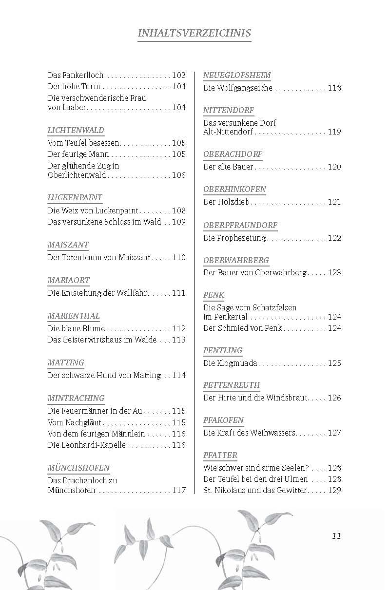 Beispielinhalt (Bild) Sagen und Legenden aus dem Land um Regensburg