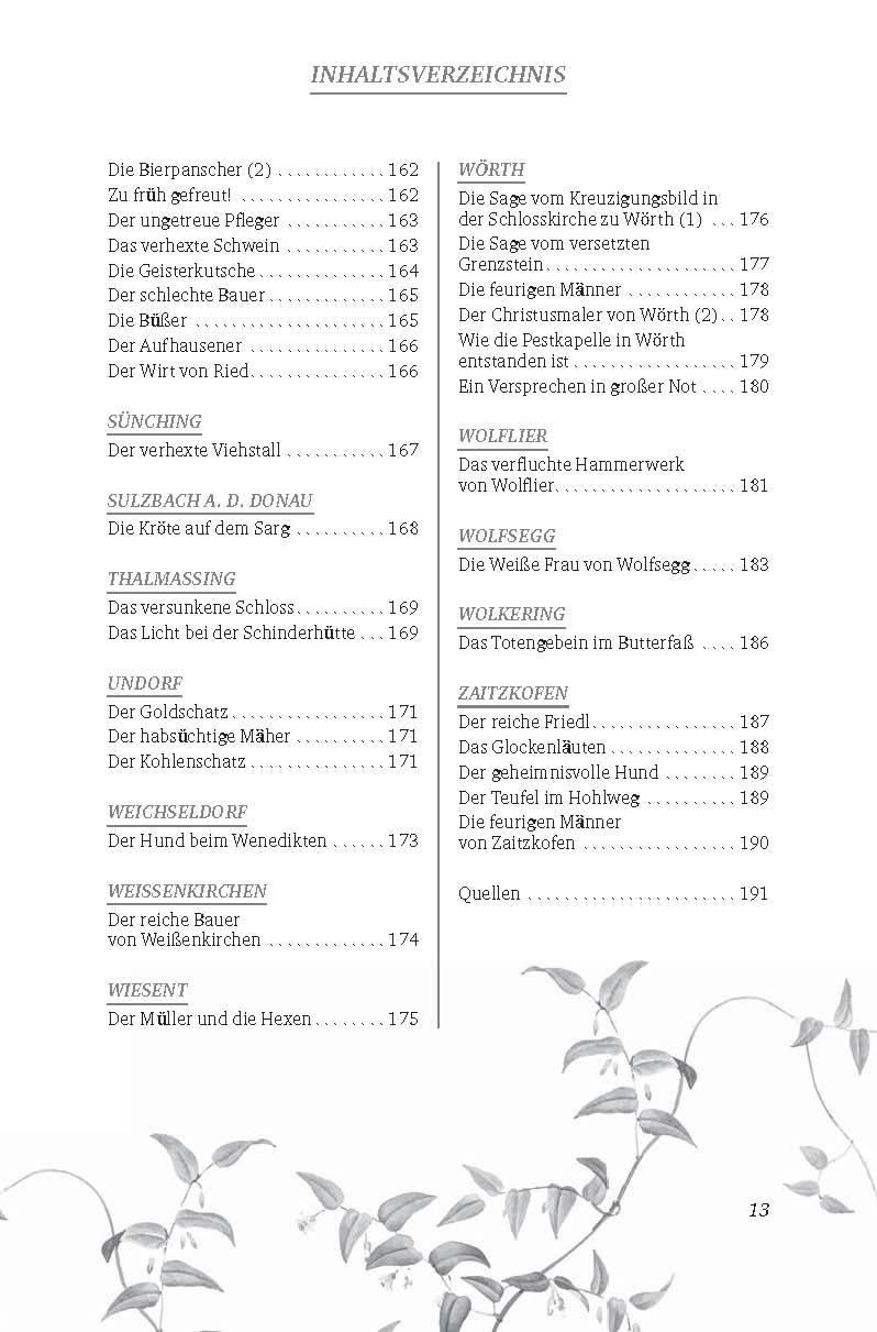 Beispielinhalt (Bild) Sagen und Legenden aus dem Land um Regensburg