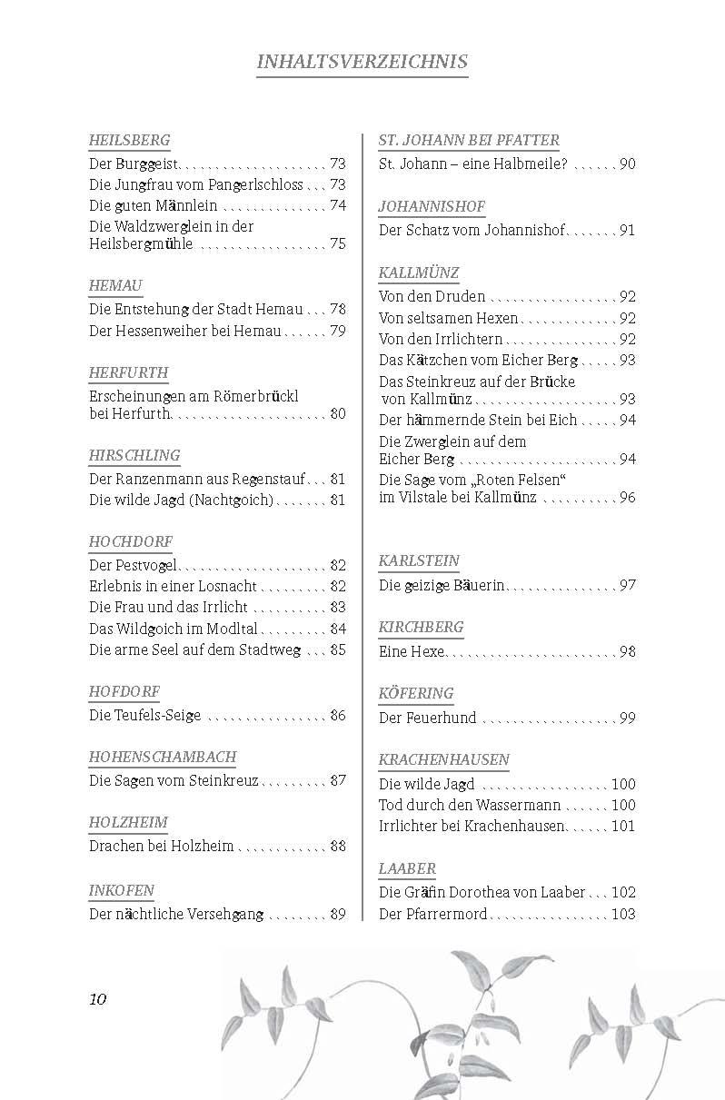 Beispielinhalt (Bild) Sagen und Legenden aus dem Land um Regensburg