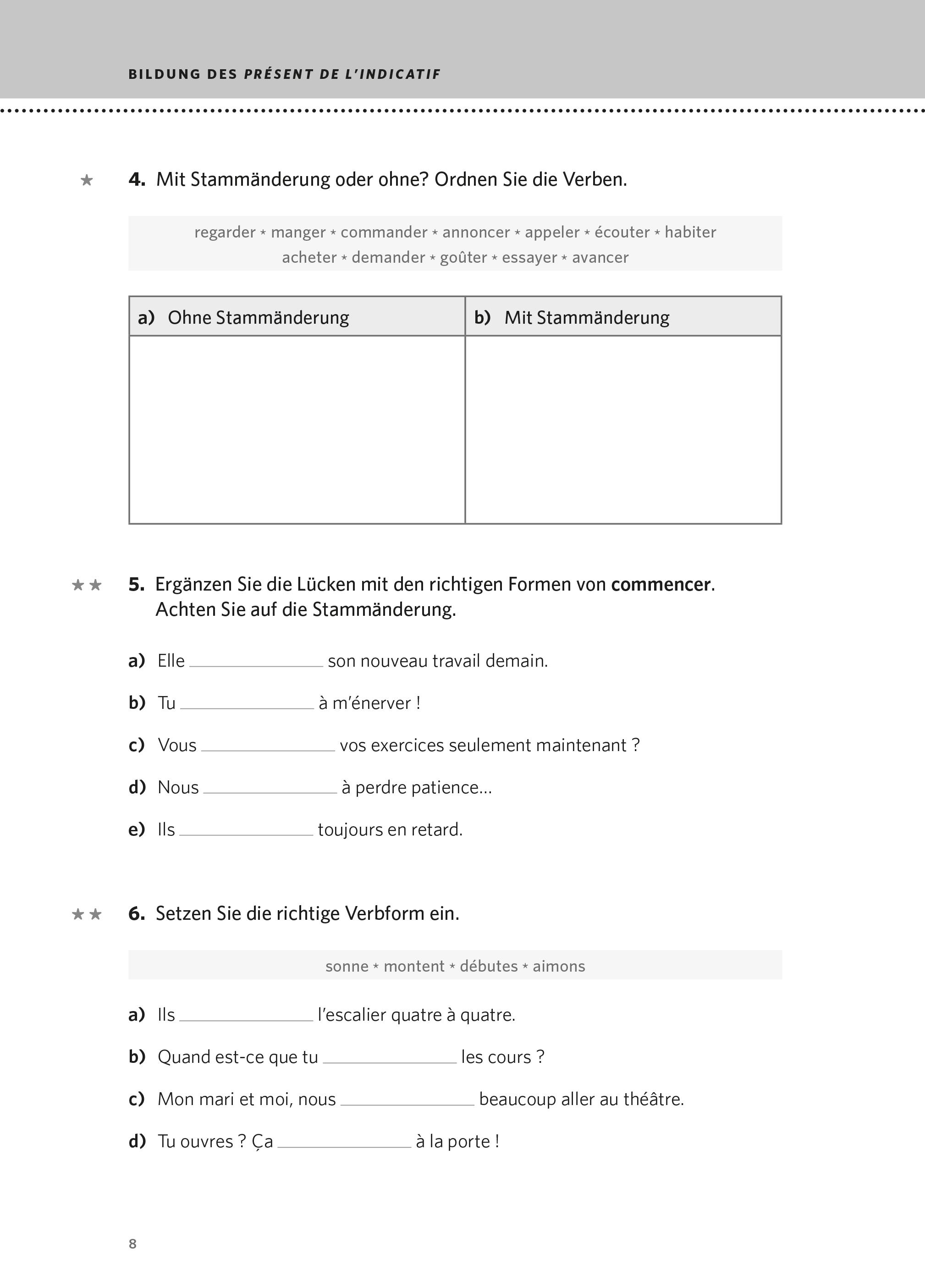 Beispielinhalt (Bild) PONS Verben & Zeiten trainieren Französisch
