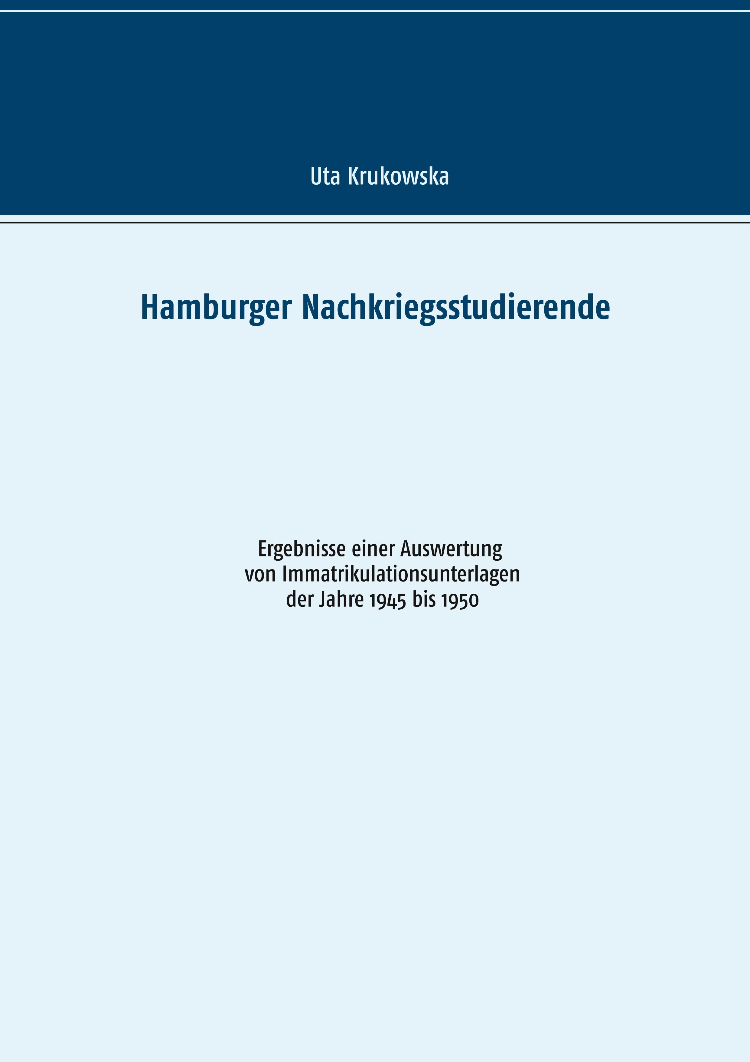 Vorderes Coverbild Hamburger Nachkriegsstudierende