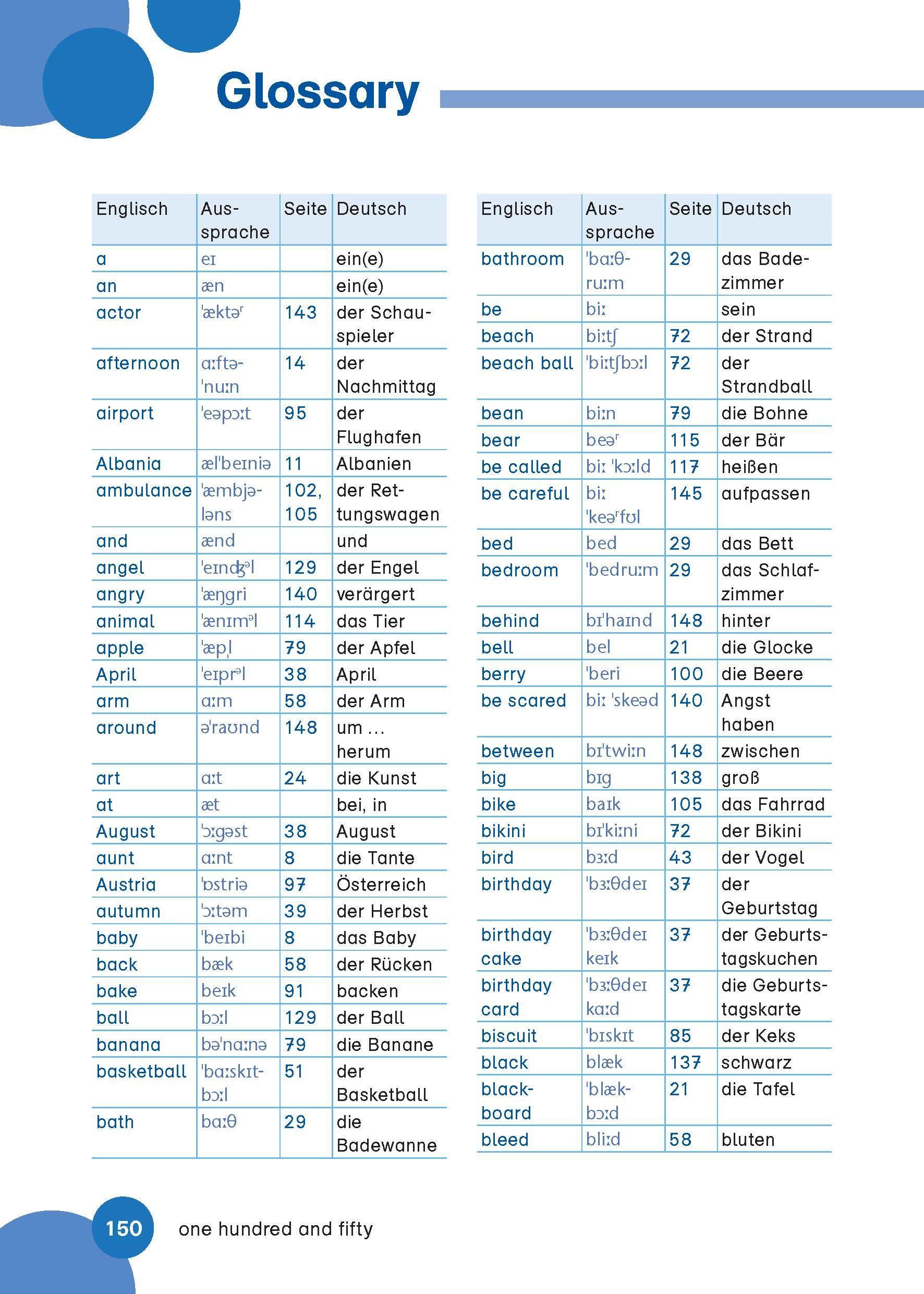 Beispielinhalt (Bild) PONS Grundschulwörterbuch Englisch