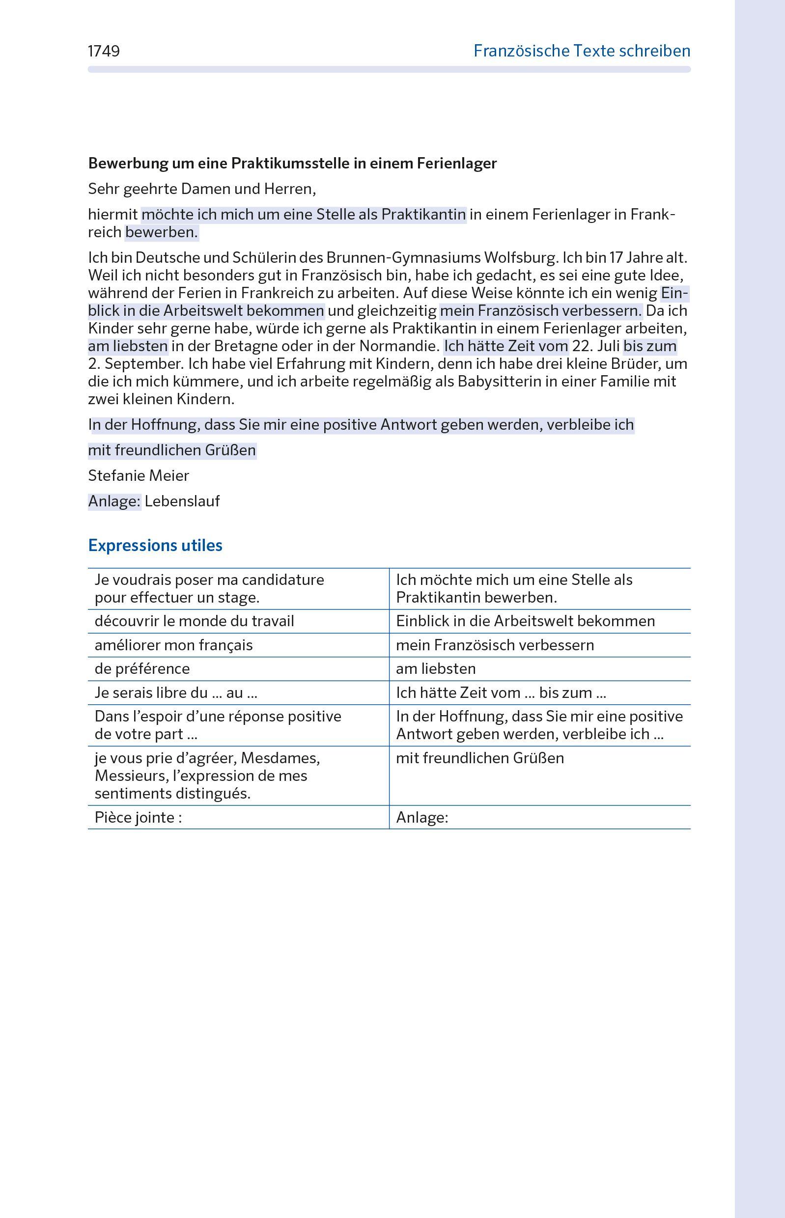 Beispielinhalt (Bild) PONS Schülerwörterbuch Französisch