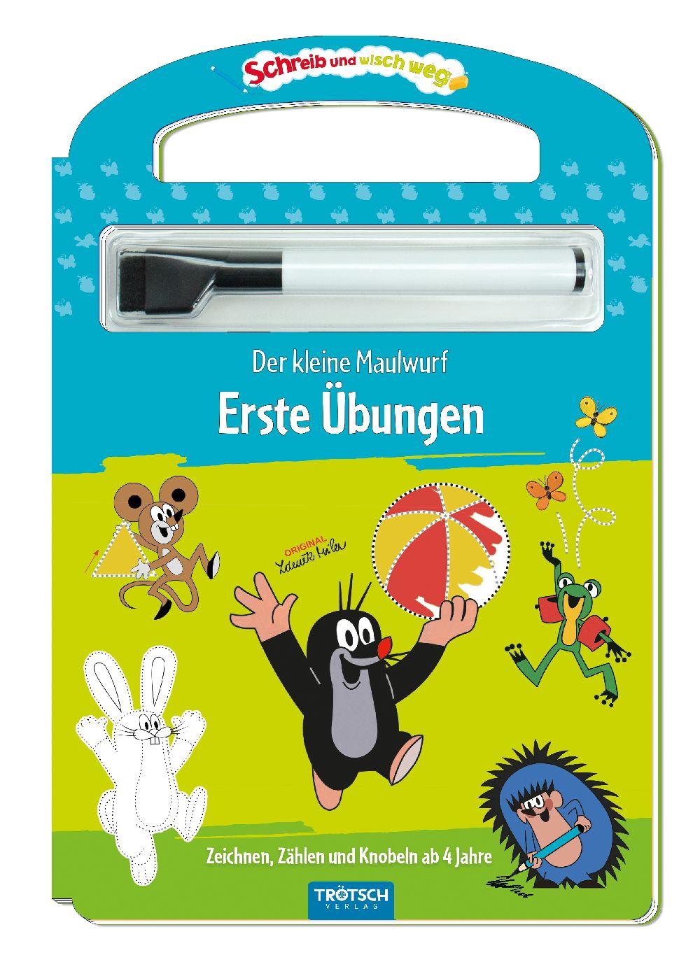 Vorderes Coverbild Trötsch Der kleine Maulwurf Schreib und wisch weg Erste Übungen