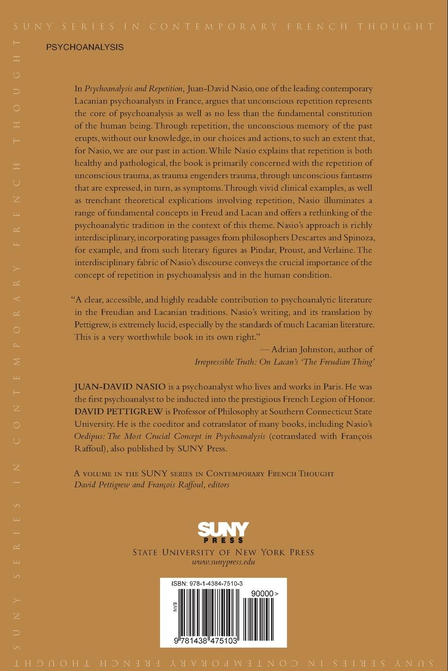 Rückseitencover Psychoanalysis and Repetition