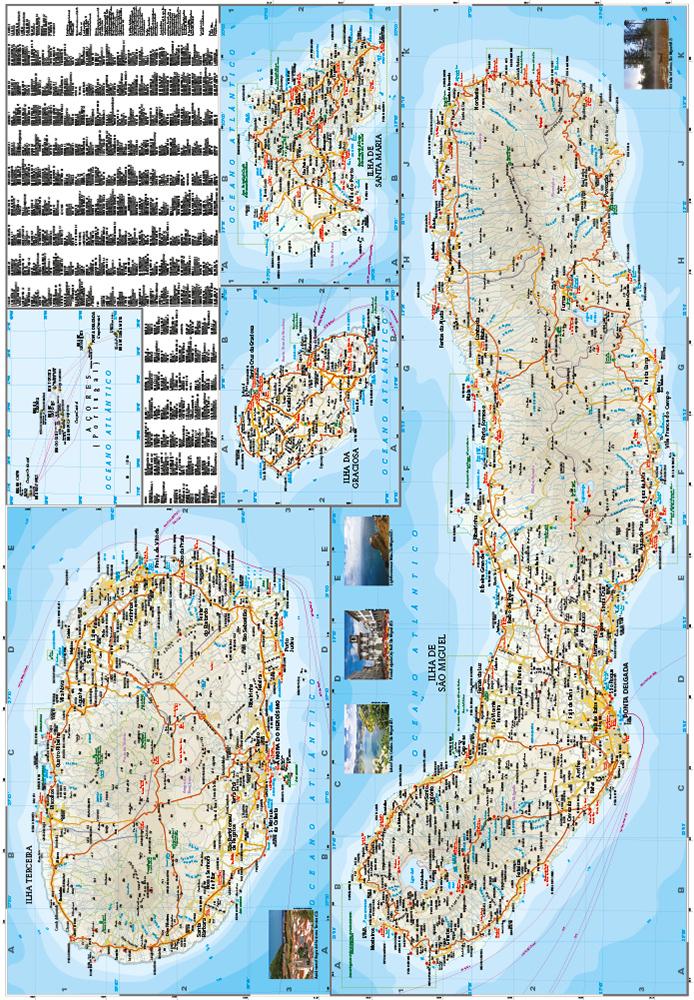 Beispielinhalt (Bild) Reise Know-How Landkarte Azoren / Azores (1:70.000)