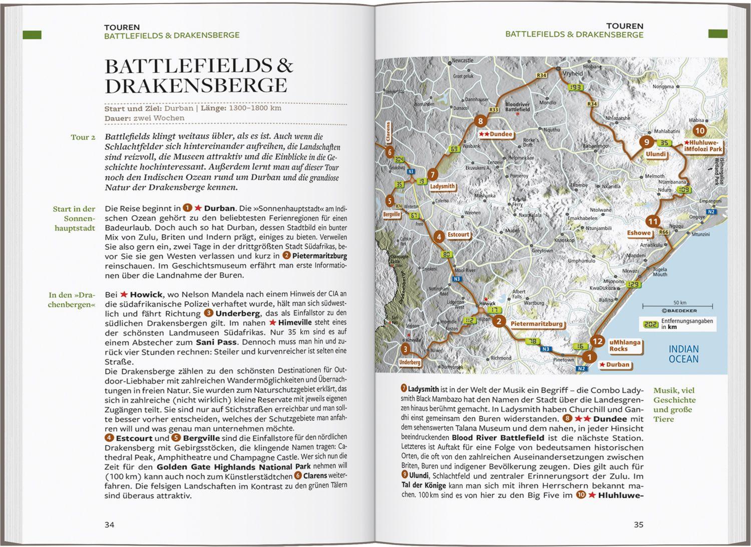 Beispielinhalt (Bild) Baedeker Reiseführer Südafrika, Eswatini, Lesotho