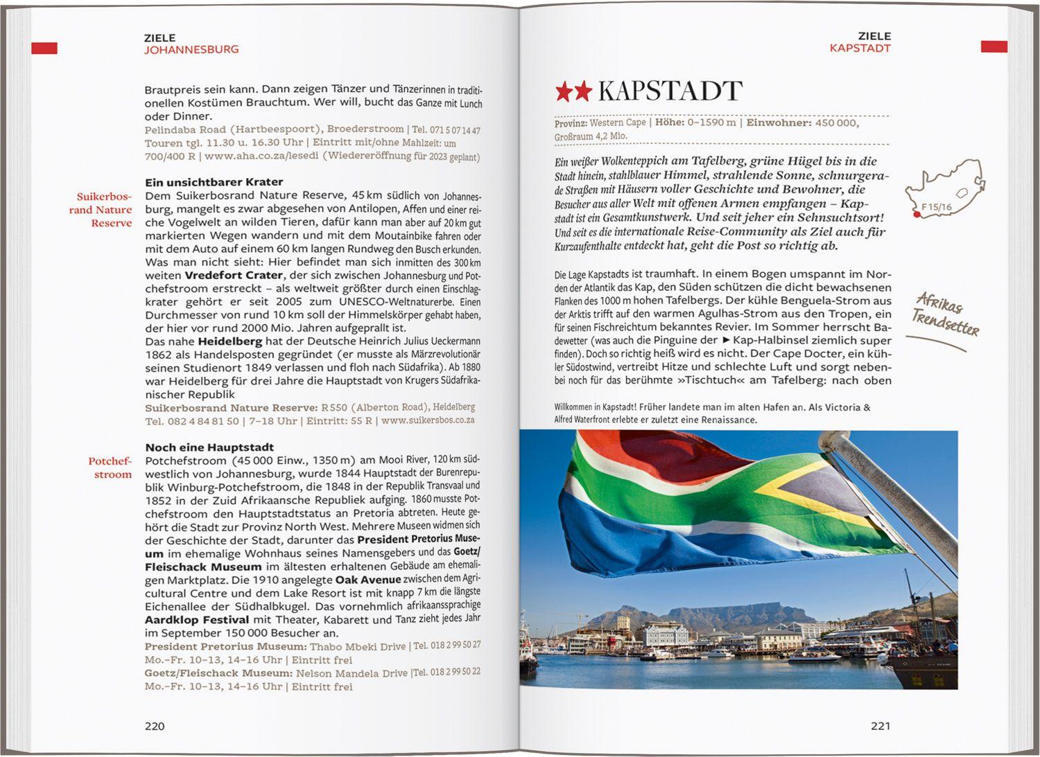 Beispielinhalt (Bild) Baedeker Reiseführer Südafrika, Eswatini, Lesotho