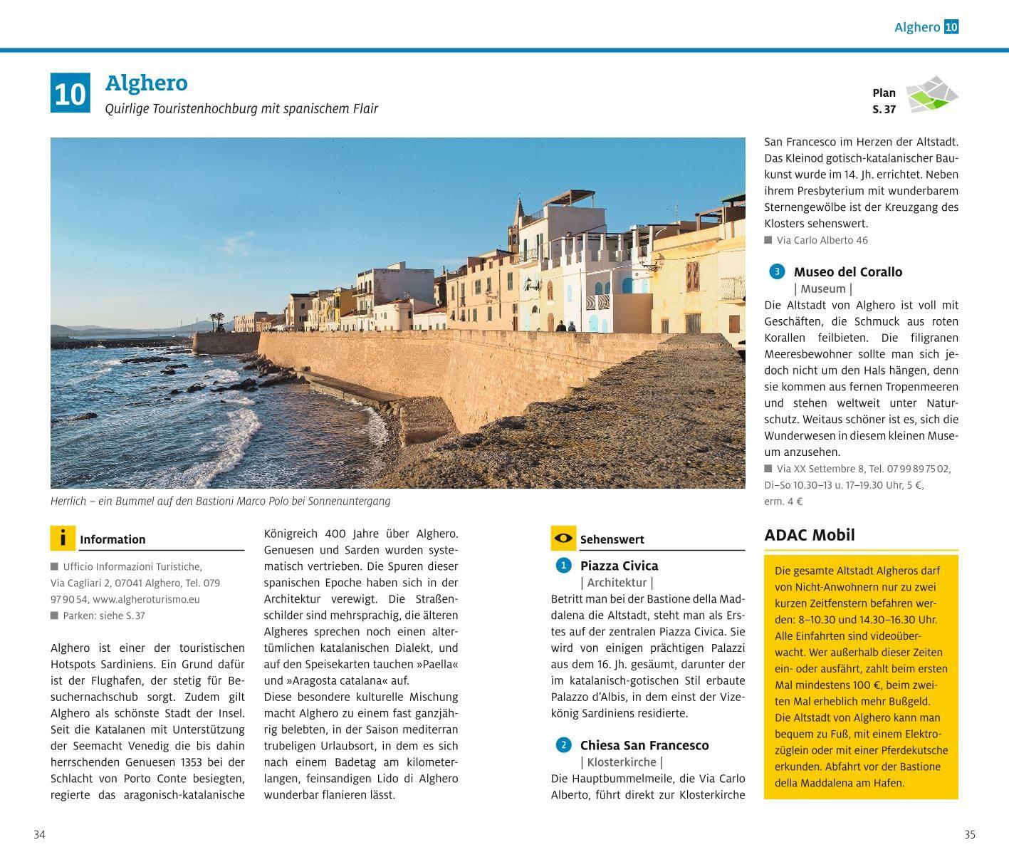 Beispielinhalt (Bild) ADAC Reiseführer Sardinien