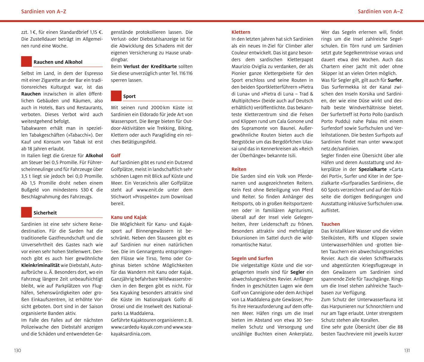Beispielinhalt (Bild) ADAC Reiseführer Sardinien