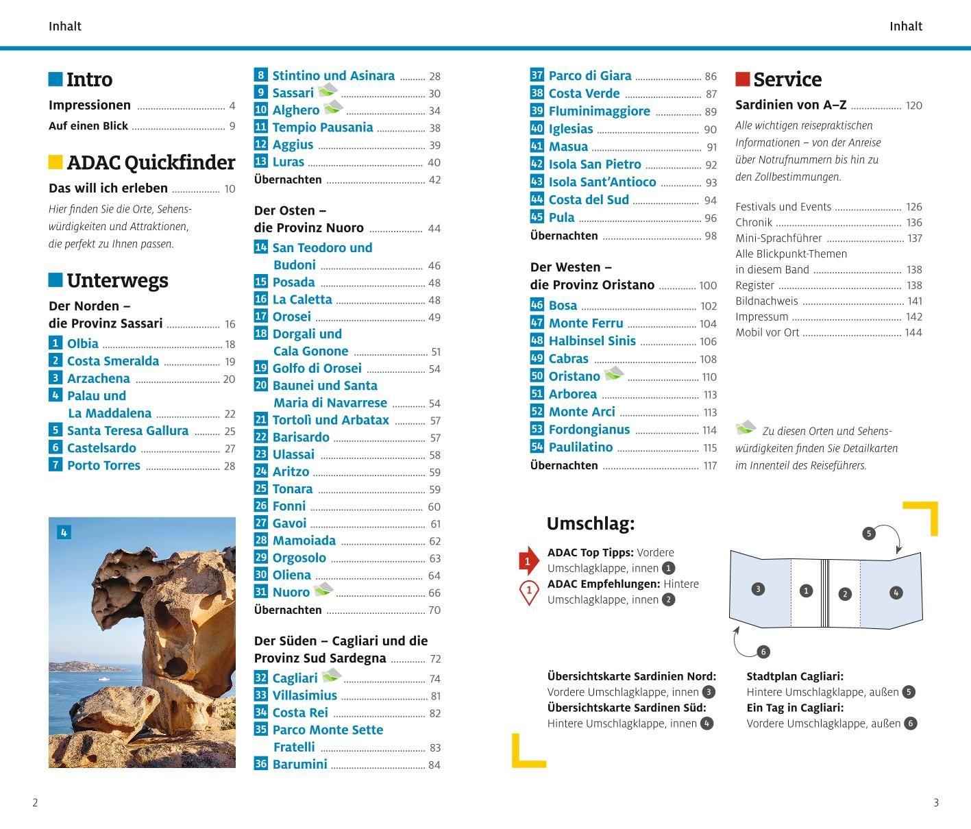 Beispielinhalt (Bild) ADAC Reiseführer Sardinien