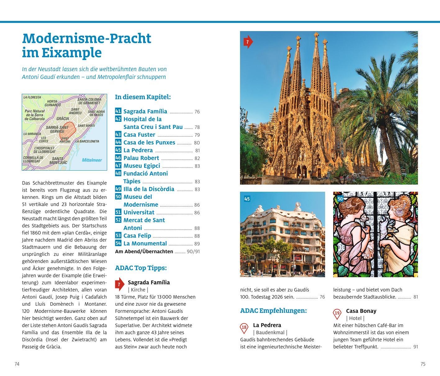 Beispielinhalt (Bild) ADAC Reiseführer Barcelona