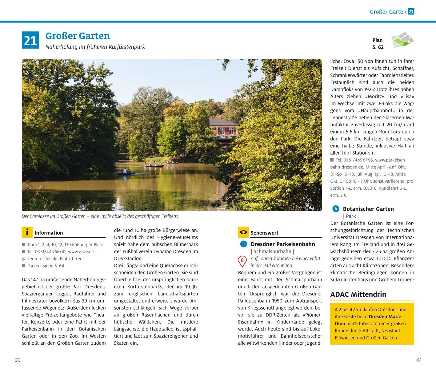 Beispielinhalt (Bild) ADAC Reiseführer Dresden und Sächsische Schweiz