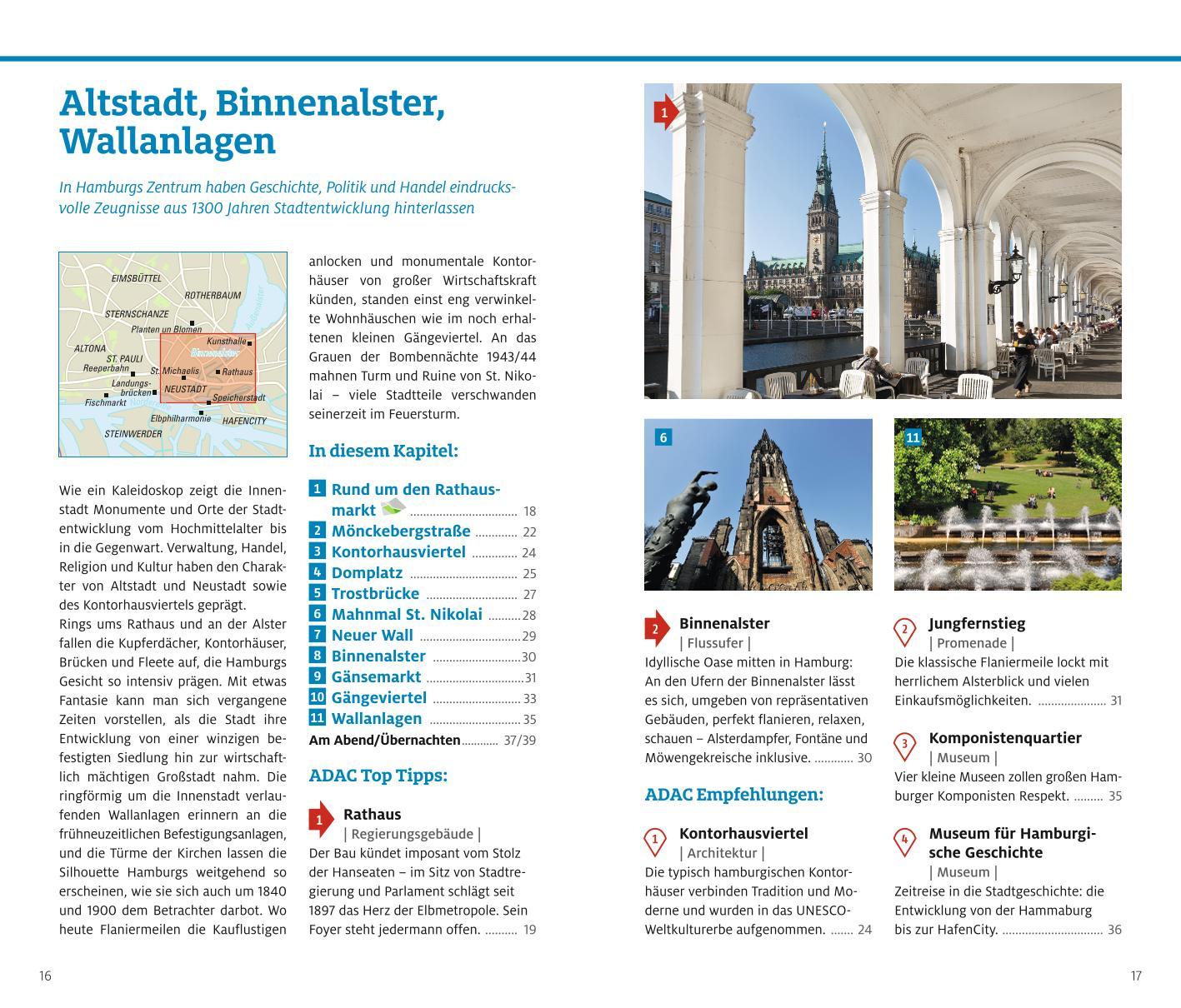 Beispielinhalt (Bild) ADAC Reiseführer Hamburg