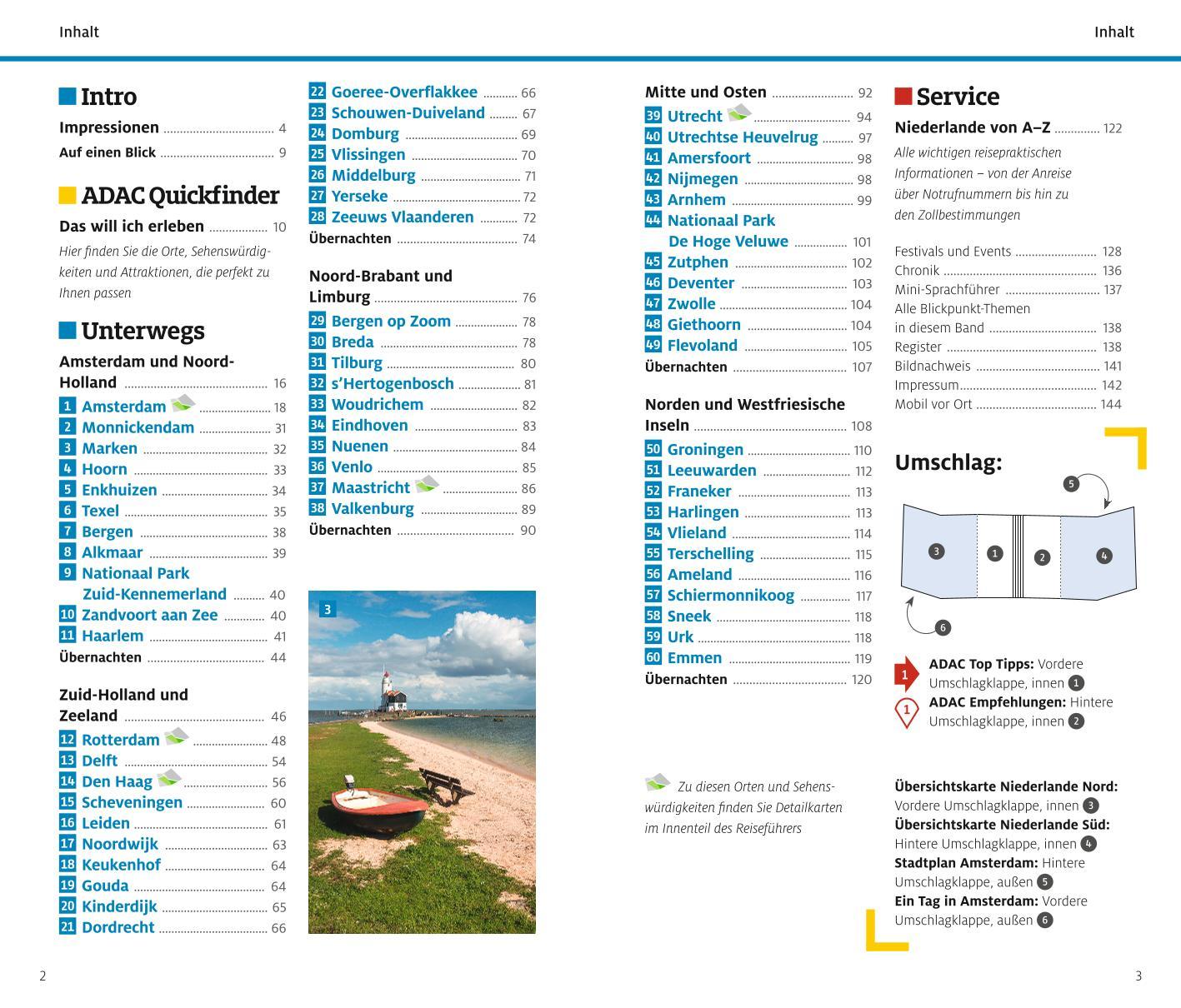 Beispielinhalt (Bild) ADAC Reiseführer Niederlande
