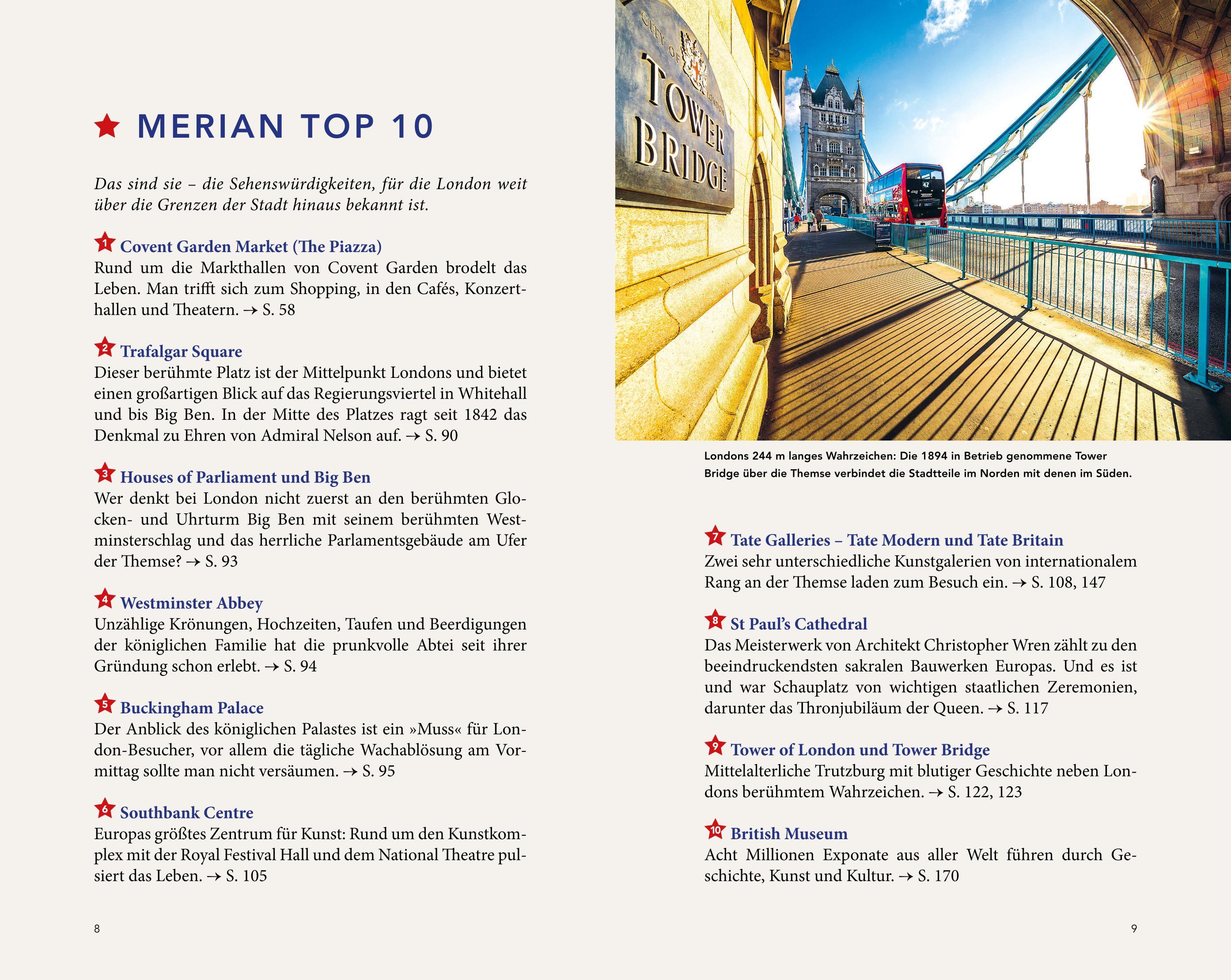 Beispielinhalt (Bild) MERIAN Reiseführer London