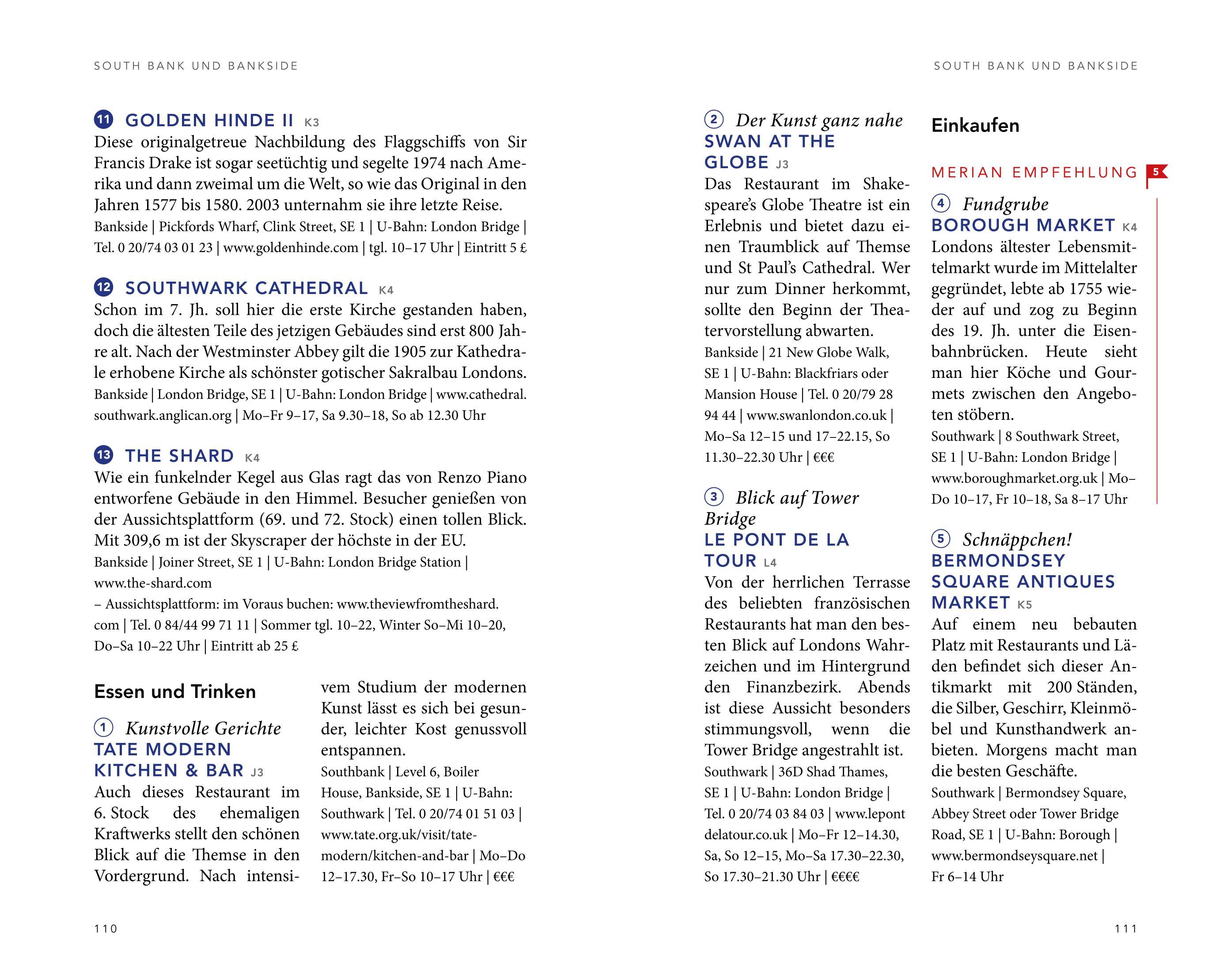 Beispielinhalt (Bild) MERIAN Reiseführer London