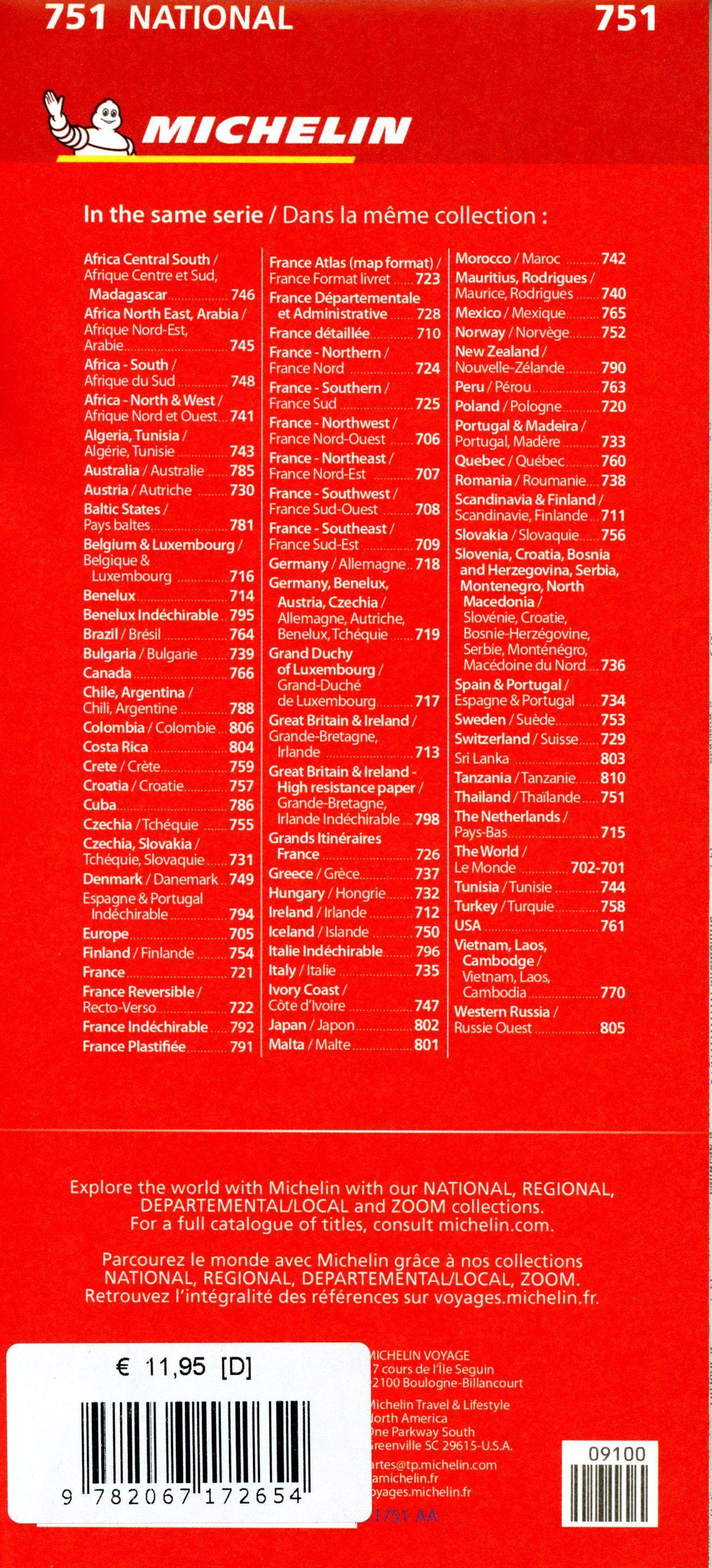 Beispielinhalt (Bild) Thailand - Michelin National Map 751   1:1 400 000