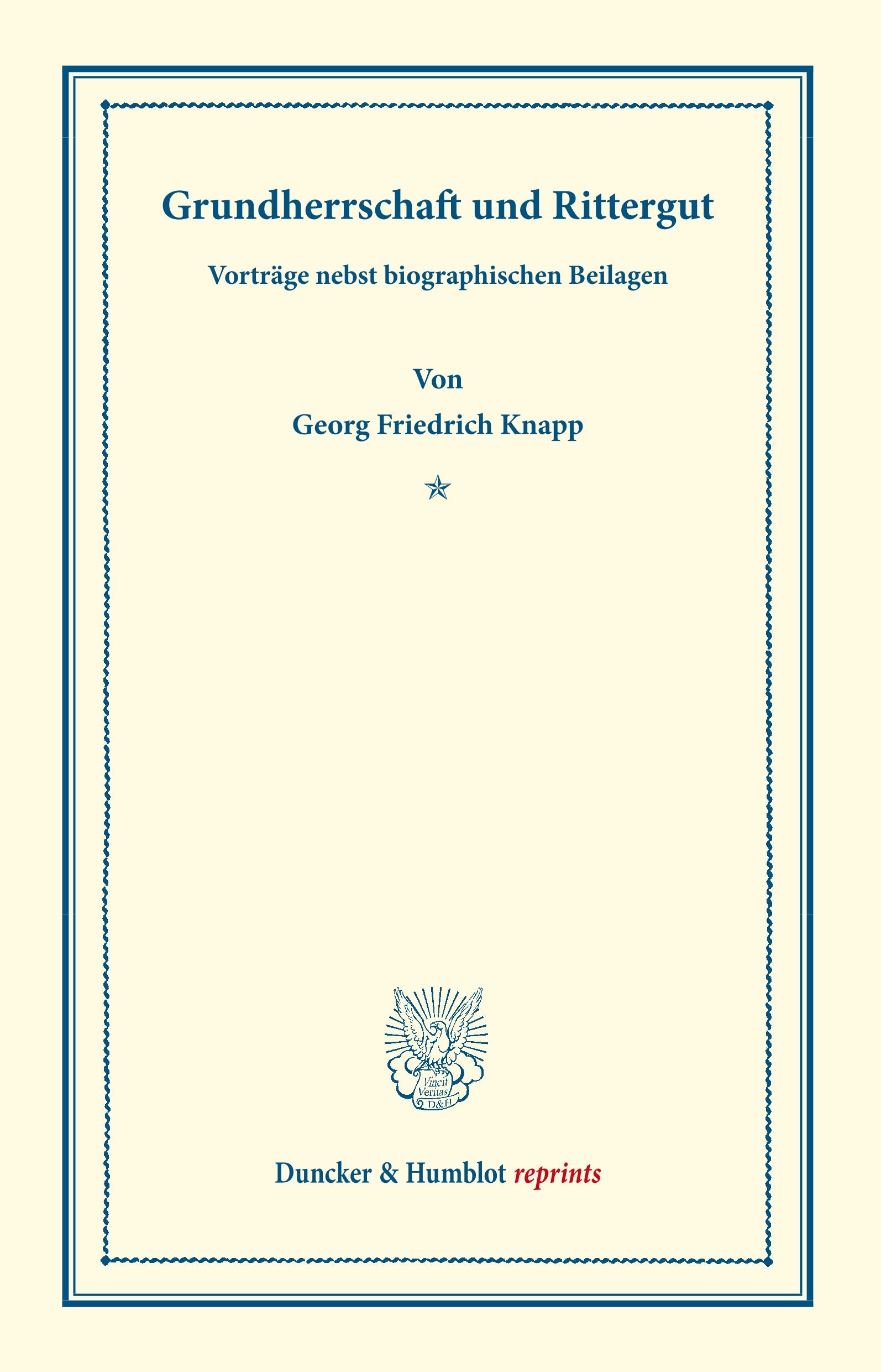 Vorderes Coverbild Grundherrschaft und Rittergut.