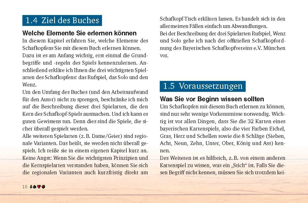 Beispielinhalt (Bild) Schafkopfen mit der langen und der kurzen Karte