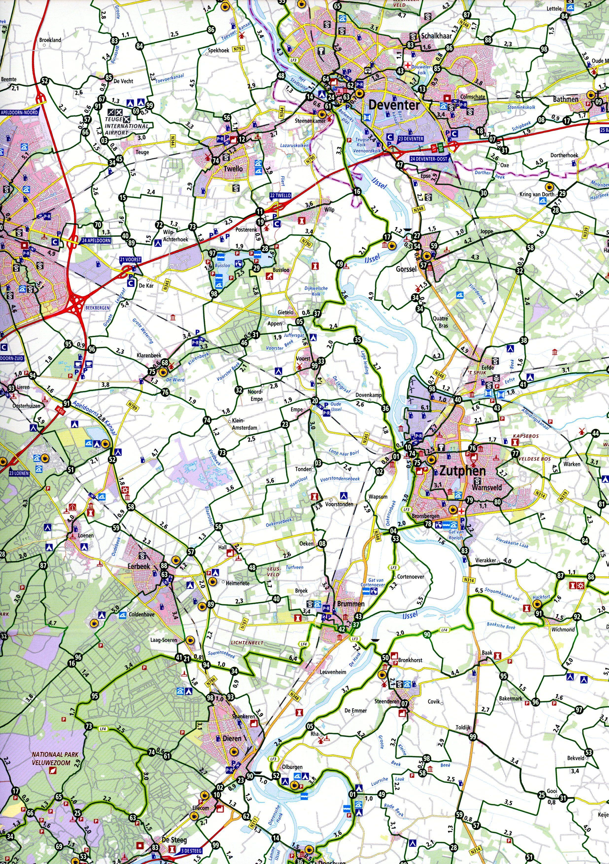 Beispielinhalt (Bild) Rivieren-gebied oost (Deventer/Arnhem/Nijmegen) 1:100 000