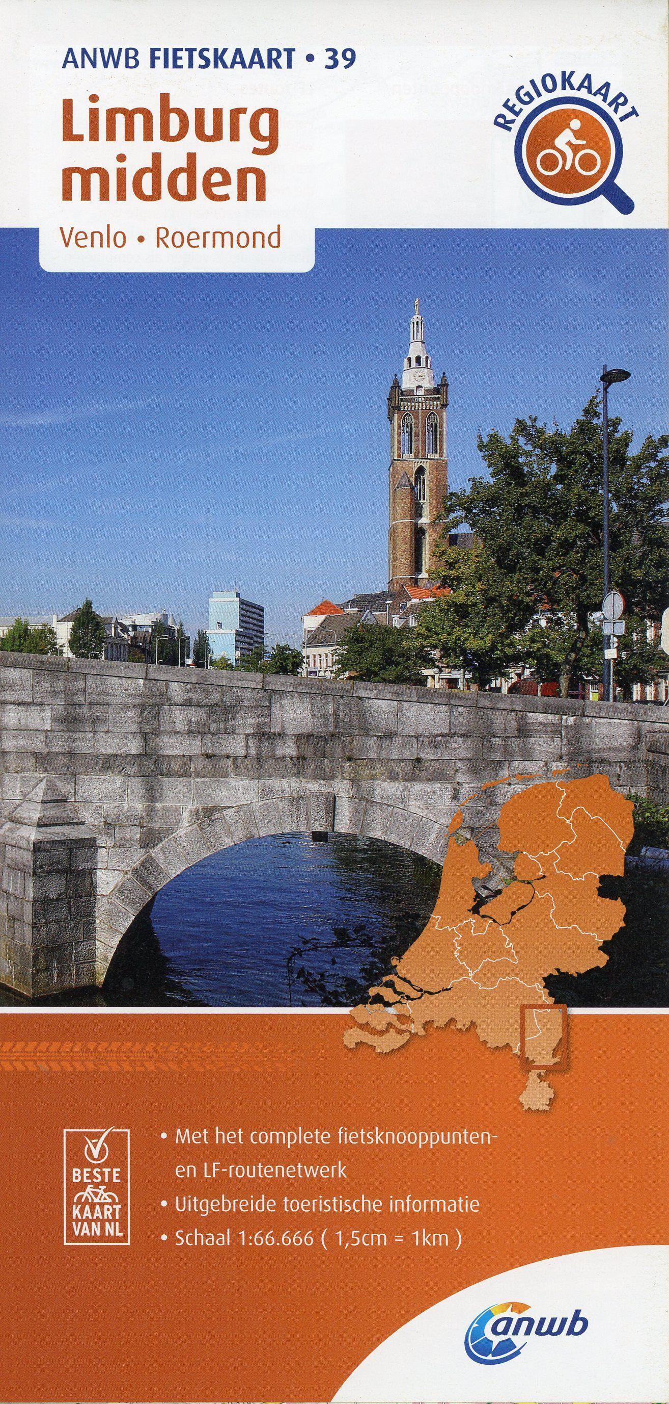 Vorderes Coverbild Limburg midden. Venlo / Roermond.  1 : 66 000