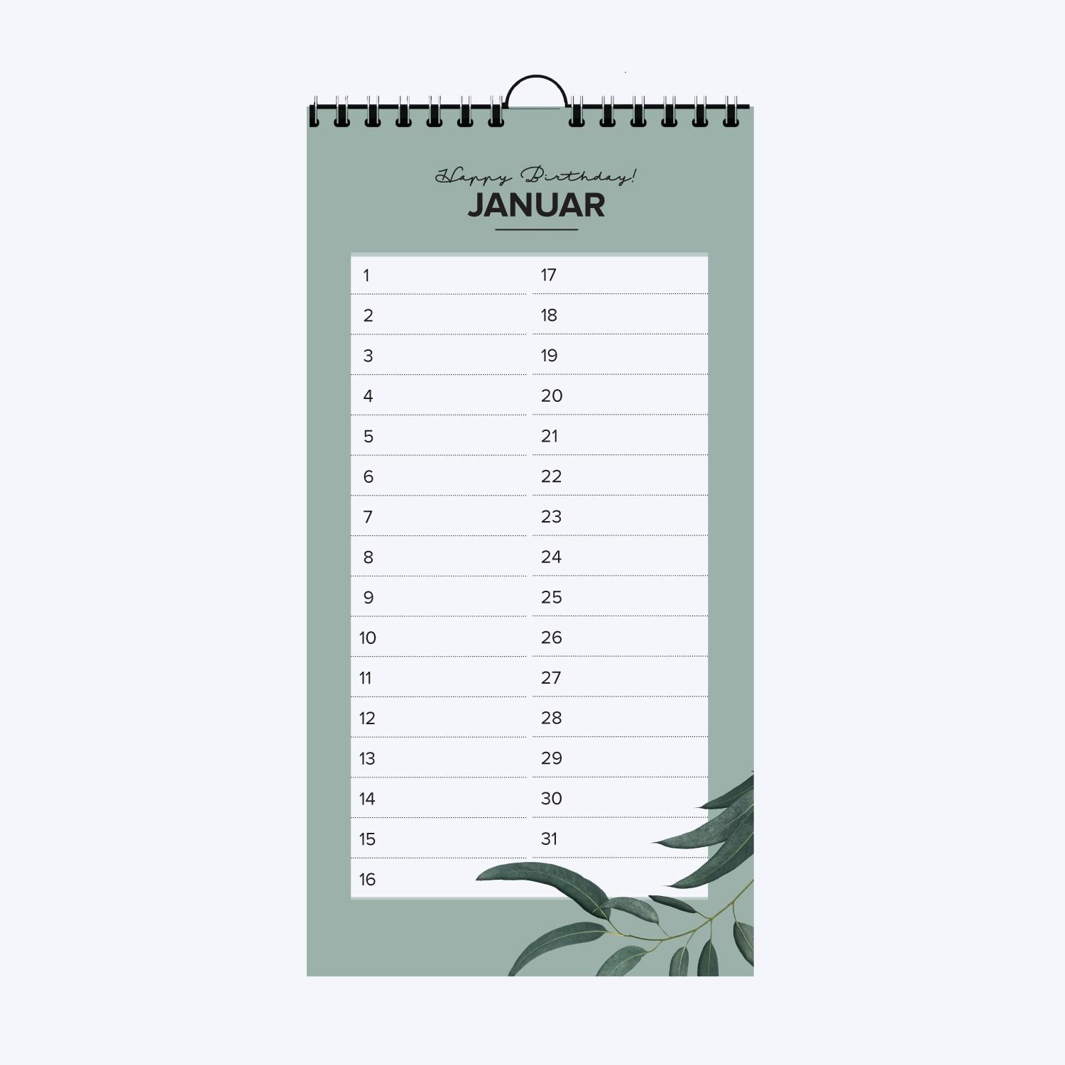 Vorderes Coverbild Geburtstagskalender