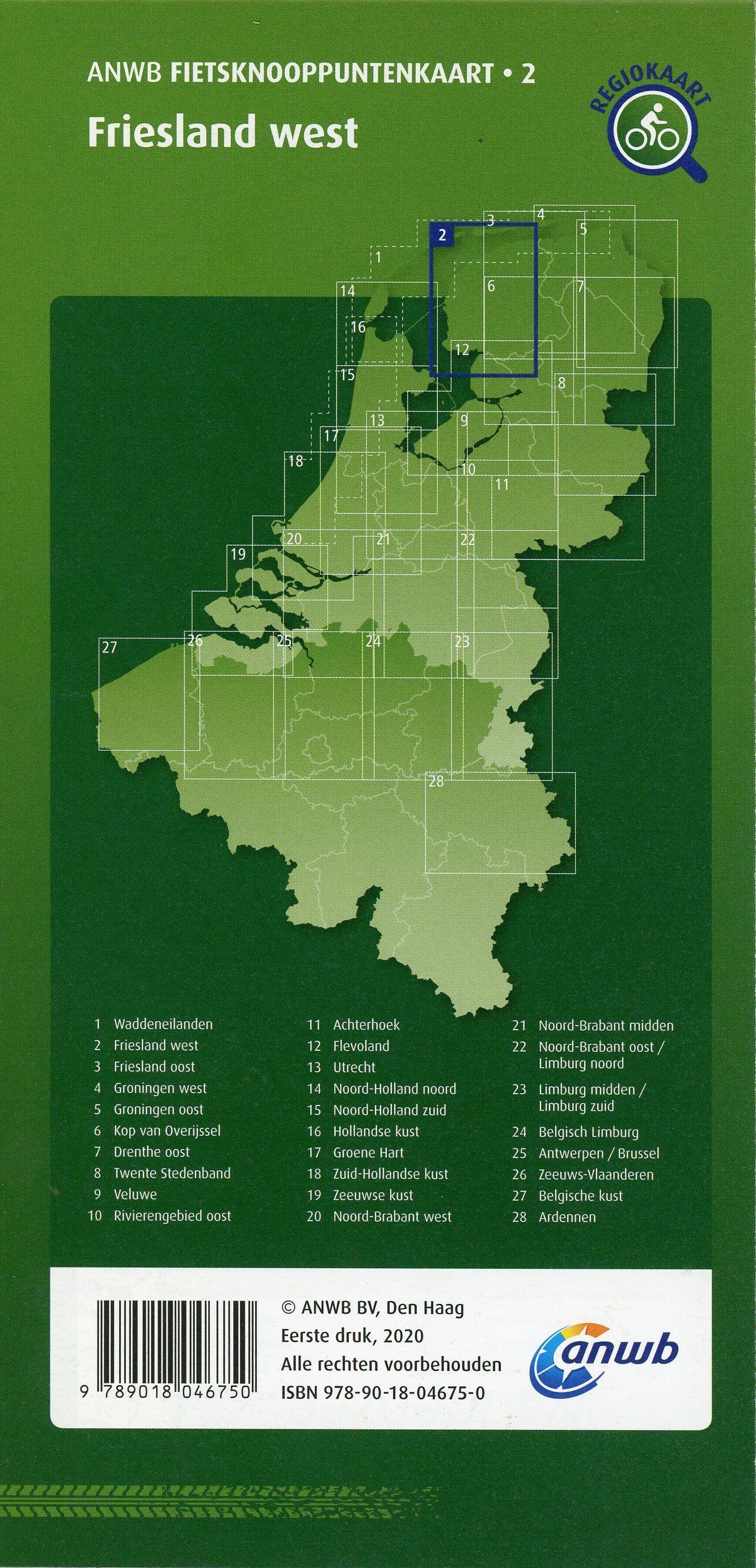 Beispielinhalt (Bild) Friesland west (Friese Meren / Lemmer / Sneek / Harlingen / Leeuwarden / Dokkum) 1 : 100 000