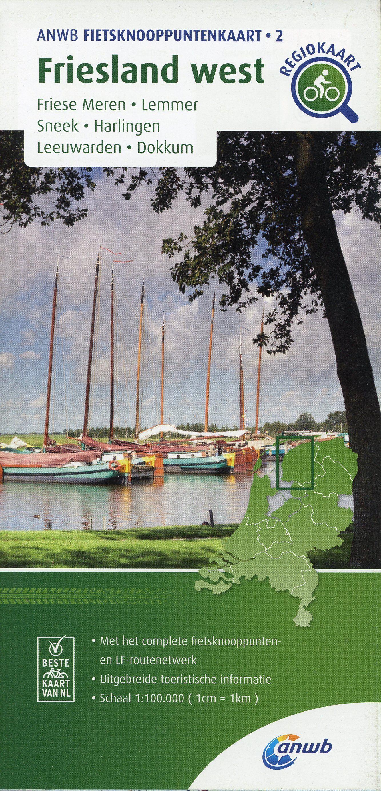 Vorderes Coverbild Friesland west (Friese Meren / Lemmer / Sneek / Harlingen / Leeuwarden / Dokkum) 1 : 100 000